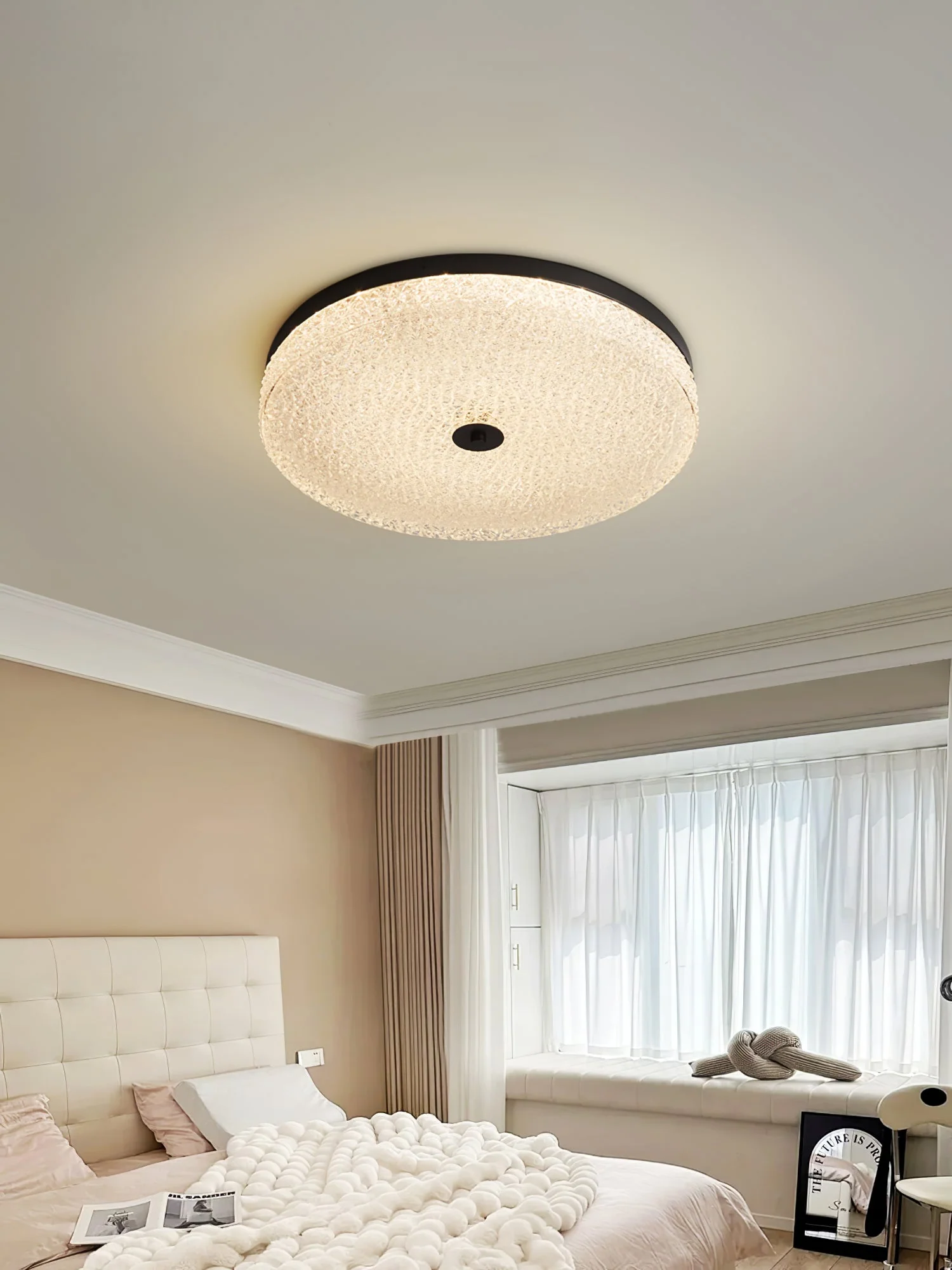 Solara Ceiling Lamp Frosted Glass Textured Minimalist Elegant - Image 8