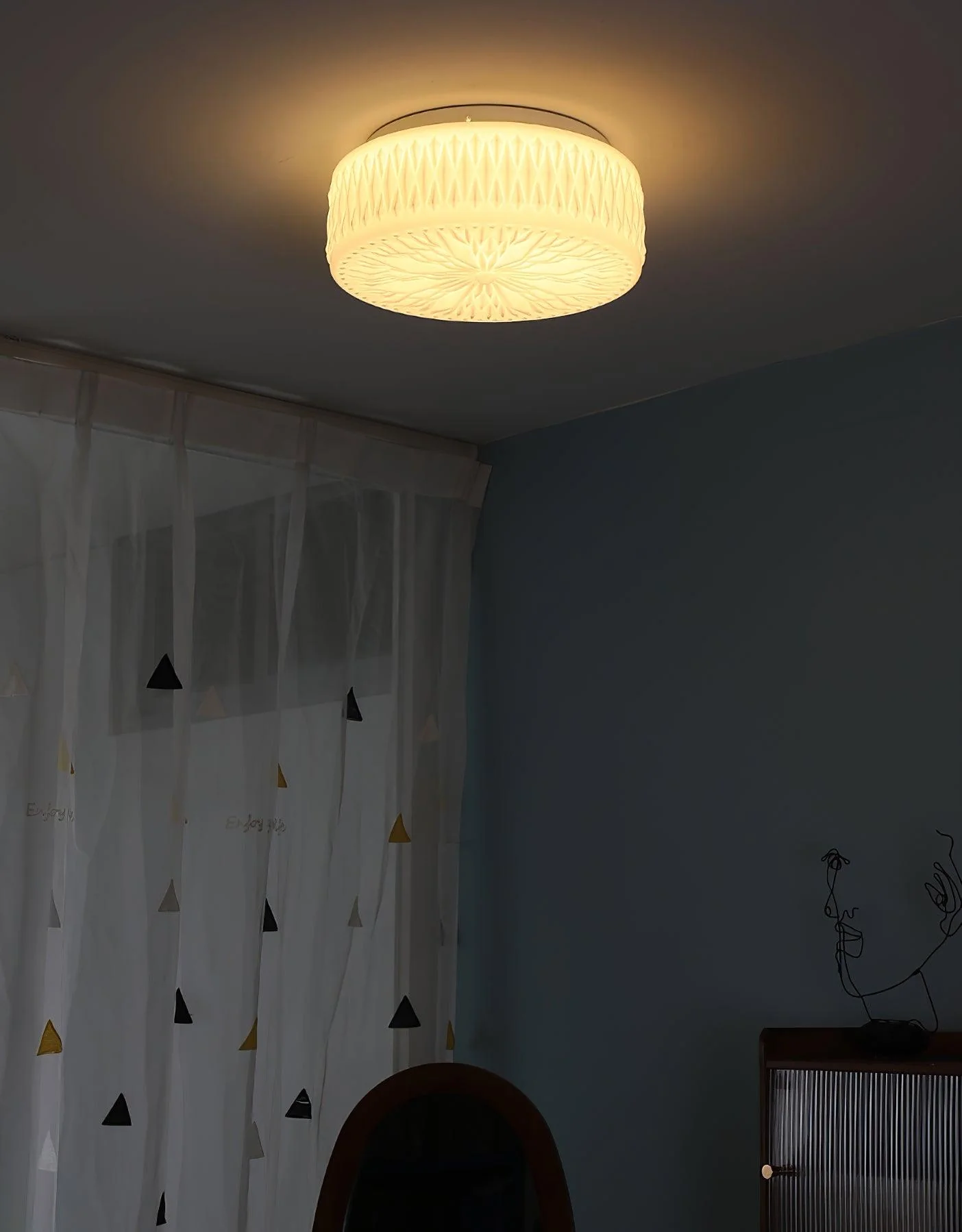 Solara Ceiling Lamp Glass Shade and Modern Mooncake - Image 21