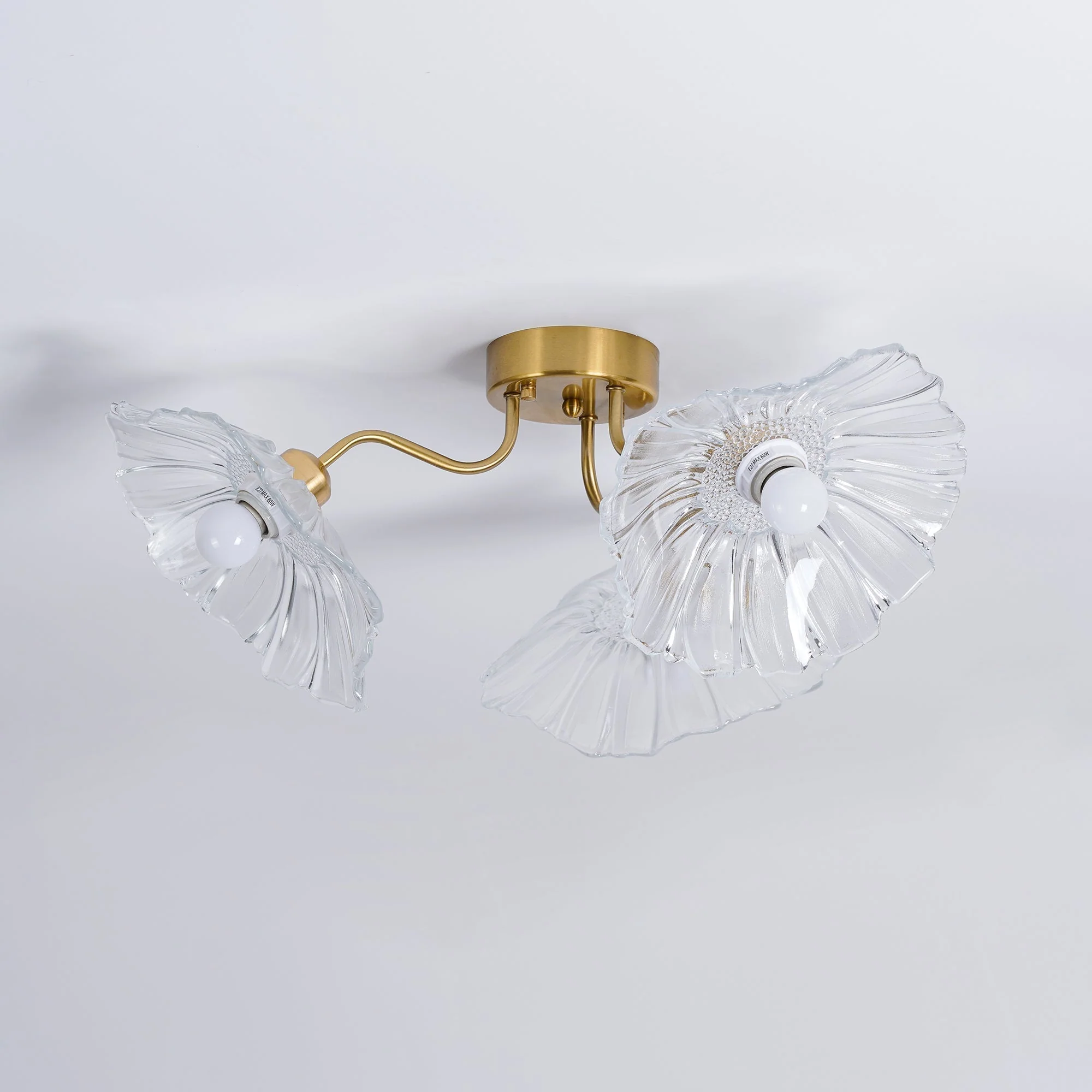 Solara Ceiling Lamp Leaf Glass with Brass Elegant - Image 2