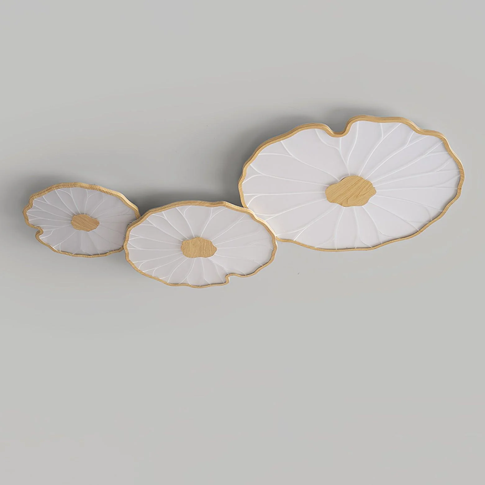 Solara Ceiling Lamp Lotus Leaf with Wooden Finish - Image 32