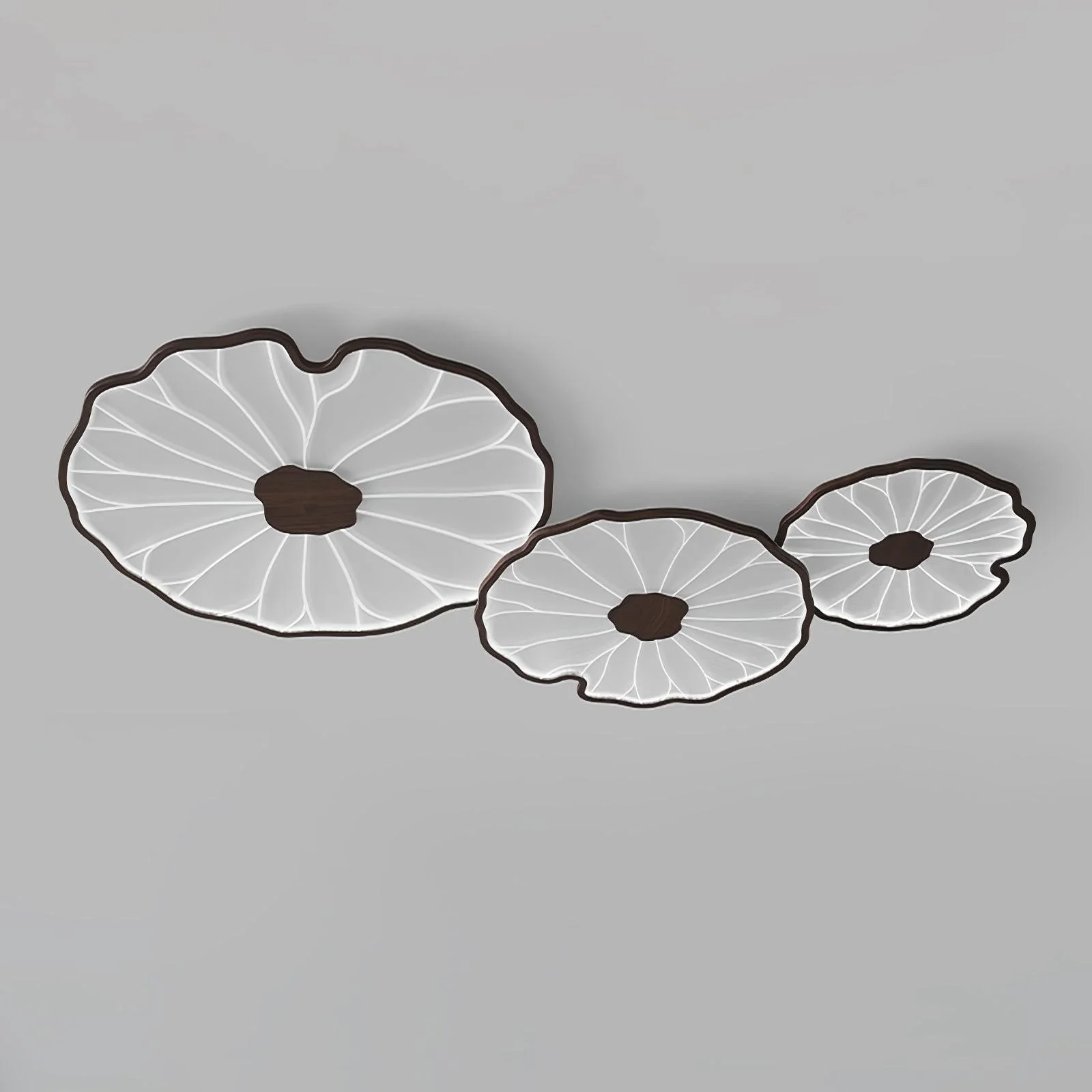 Solara Ceiling Lamp Lotus Leaf with Wooden Finish - Image 5