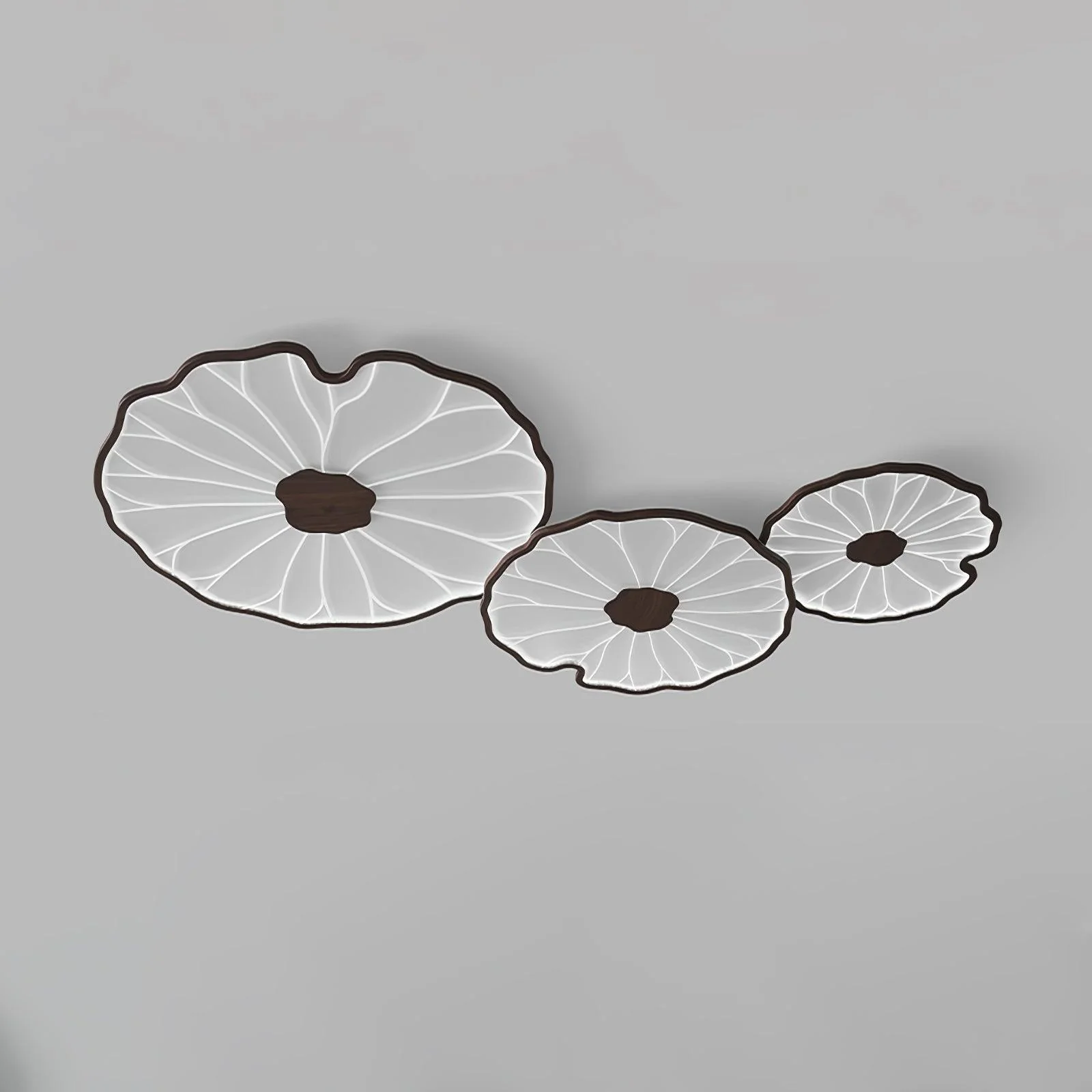 Solara Ceiling Lamp Lotus Leaf with Wooden Finish - Image 9