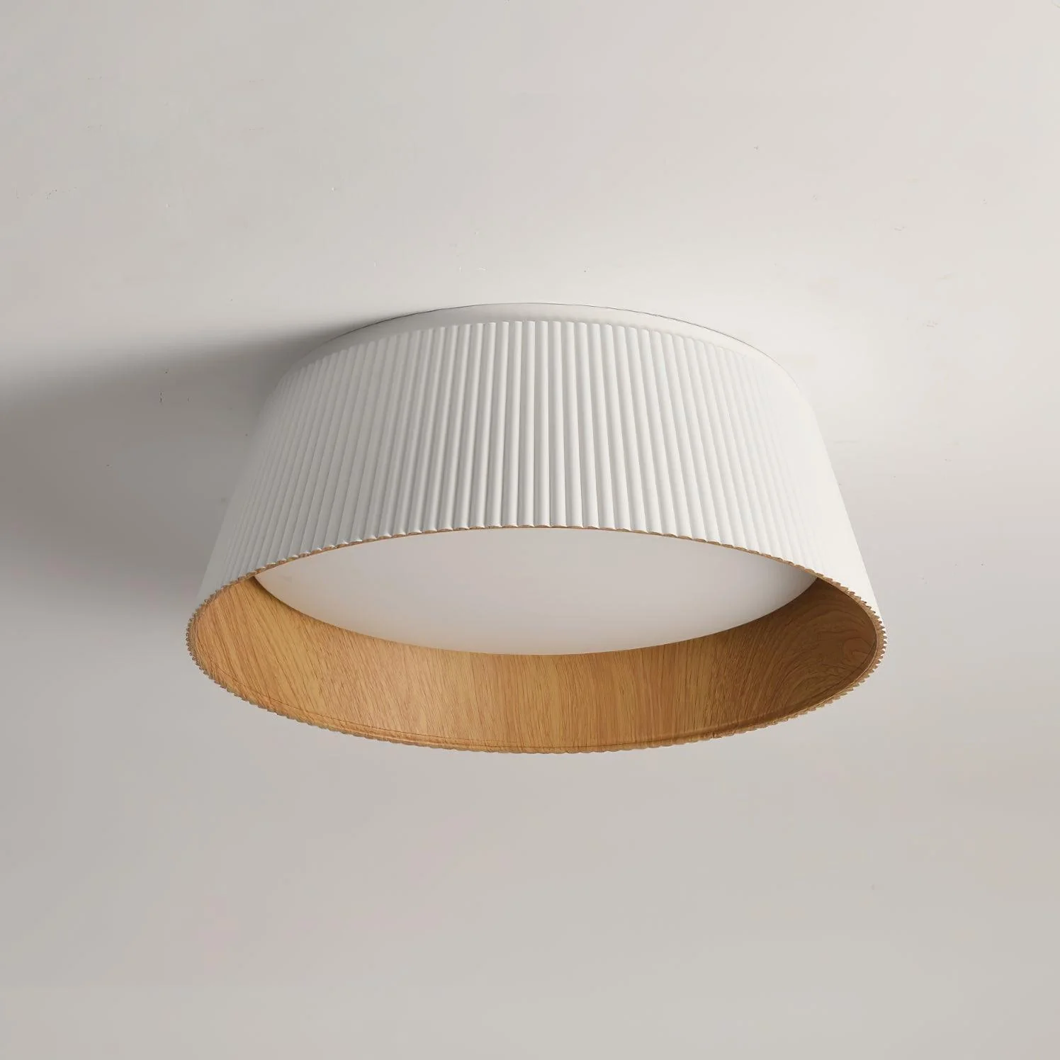 Solara Ceiling Lamp Ribbed Drum Wood Elegant Contemporary - Image 40
