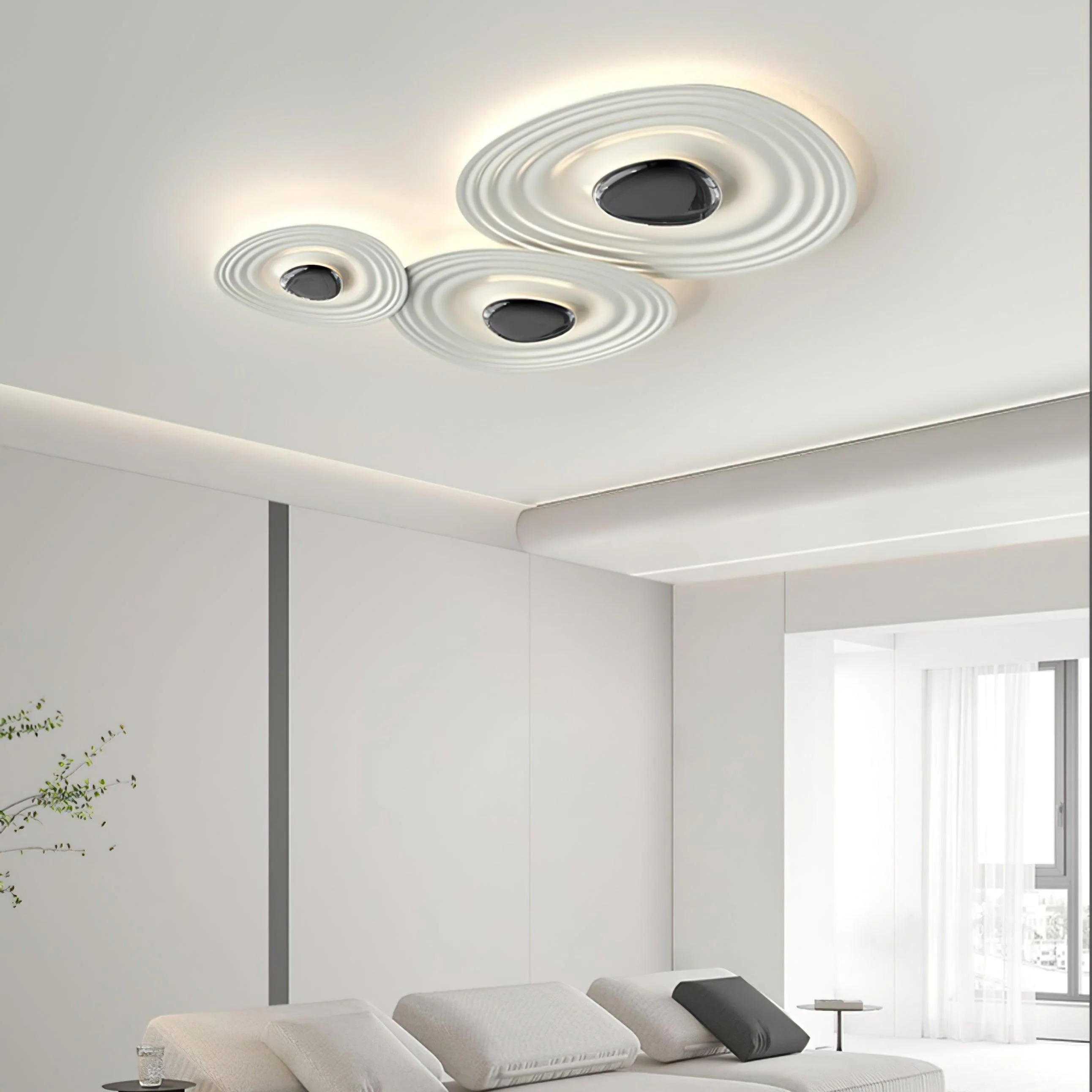 Solara Ceiling Lamp Ripple Ring Modern Sculptural - Image 4