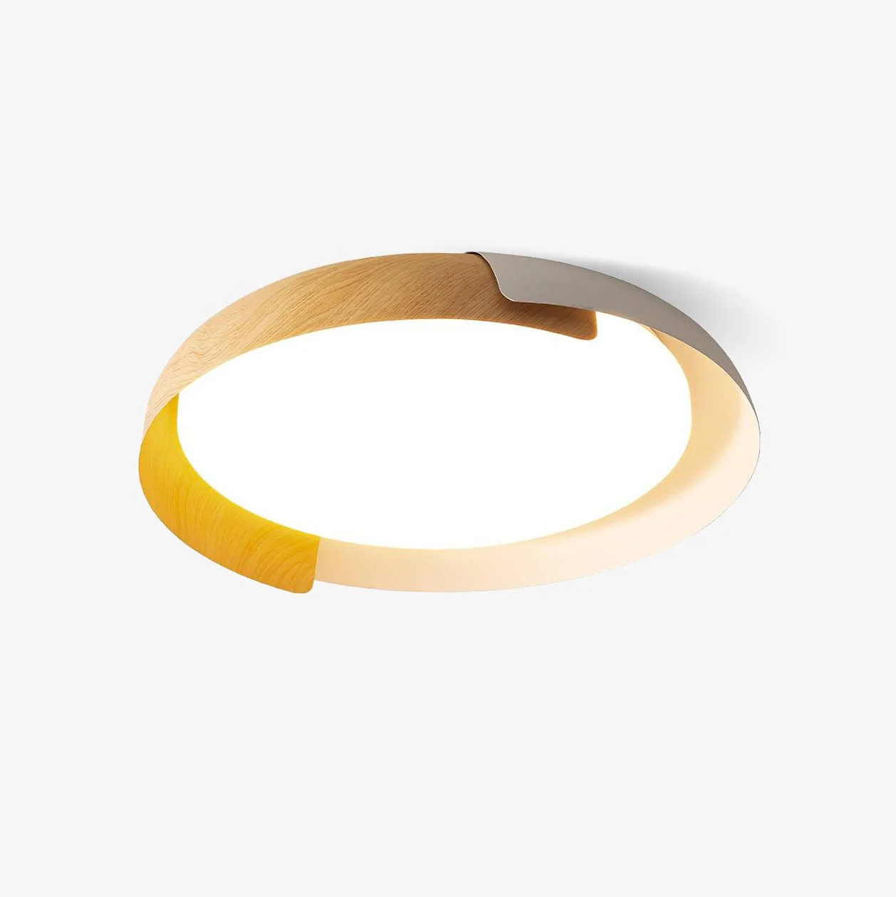 Solara Ceiling Lamp Round Wood Soft Minimalist