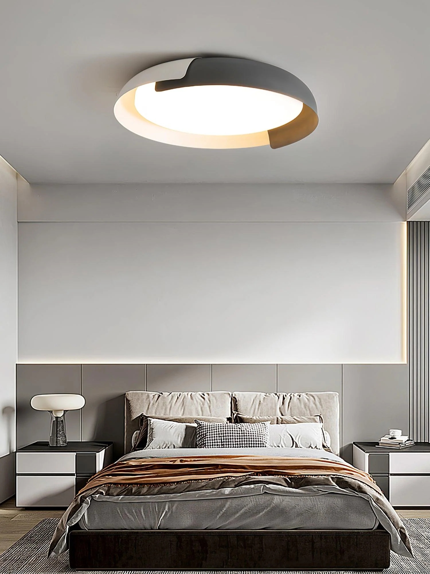 Solara Ceiling Lamp Round Wood Soft Minimalist - Image 2