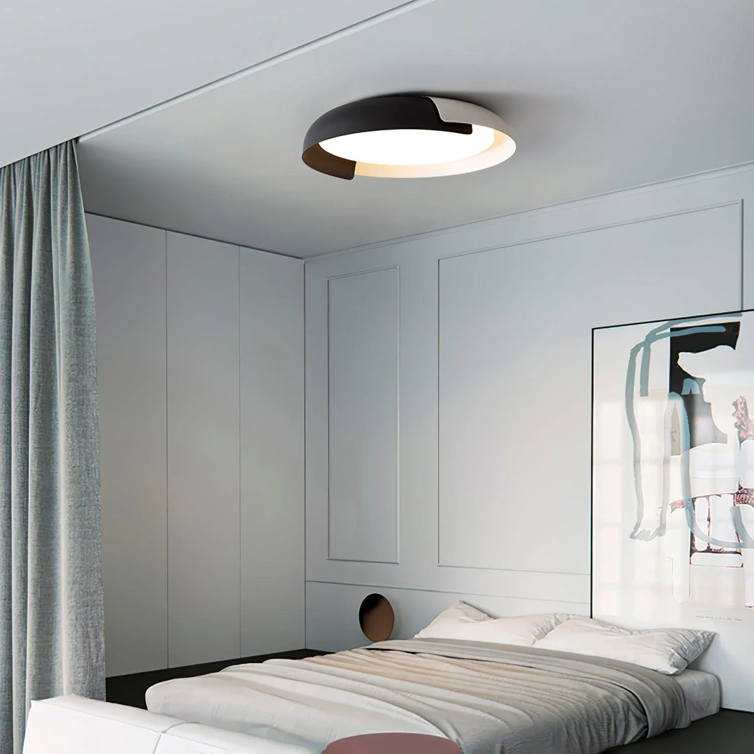 Solara Ceiling Lamp Round Wood Soft Minimalist - Image 36
