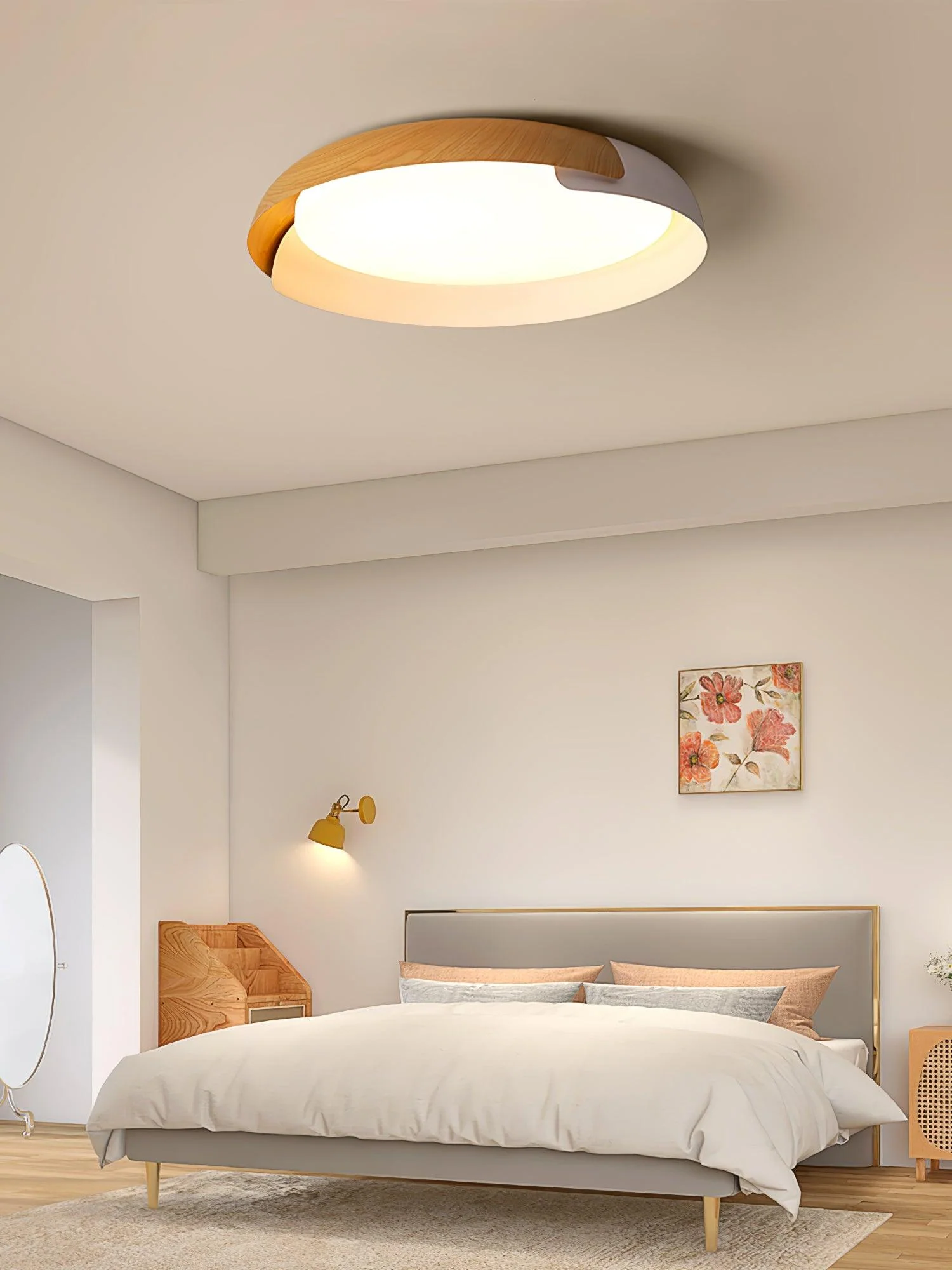 Solara Ceiling Lamp Round Wood Soft Minimalist - Image 39