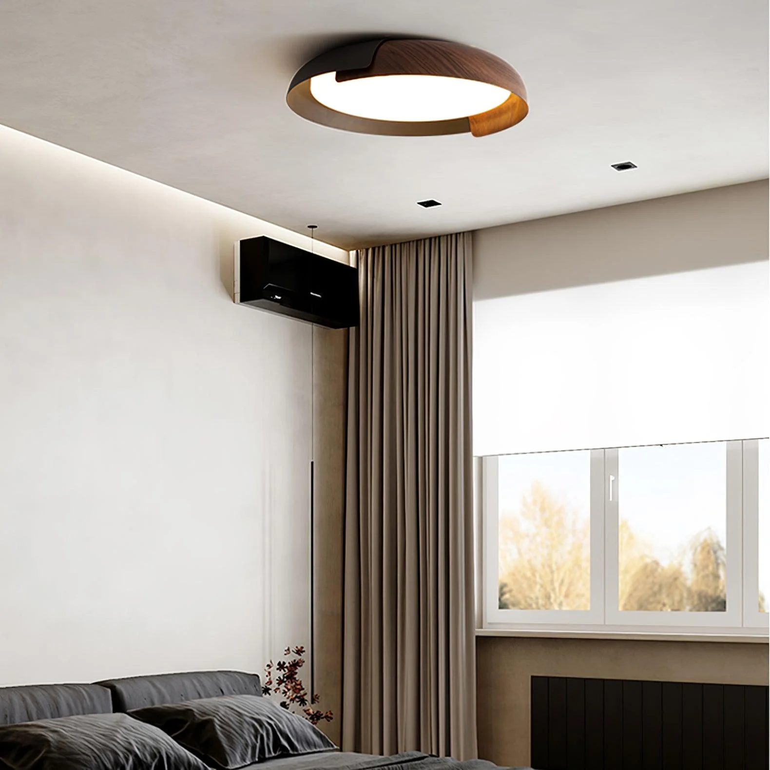 Solara Ceiling Lamp Round Wood Soft Minimalist - Image 6