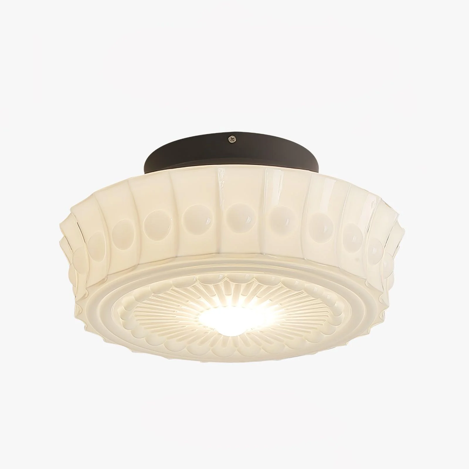 Solara Ceiling Lamp White Glass Floral for Living Room - Image 19