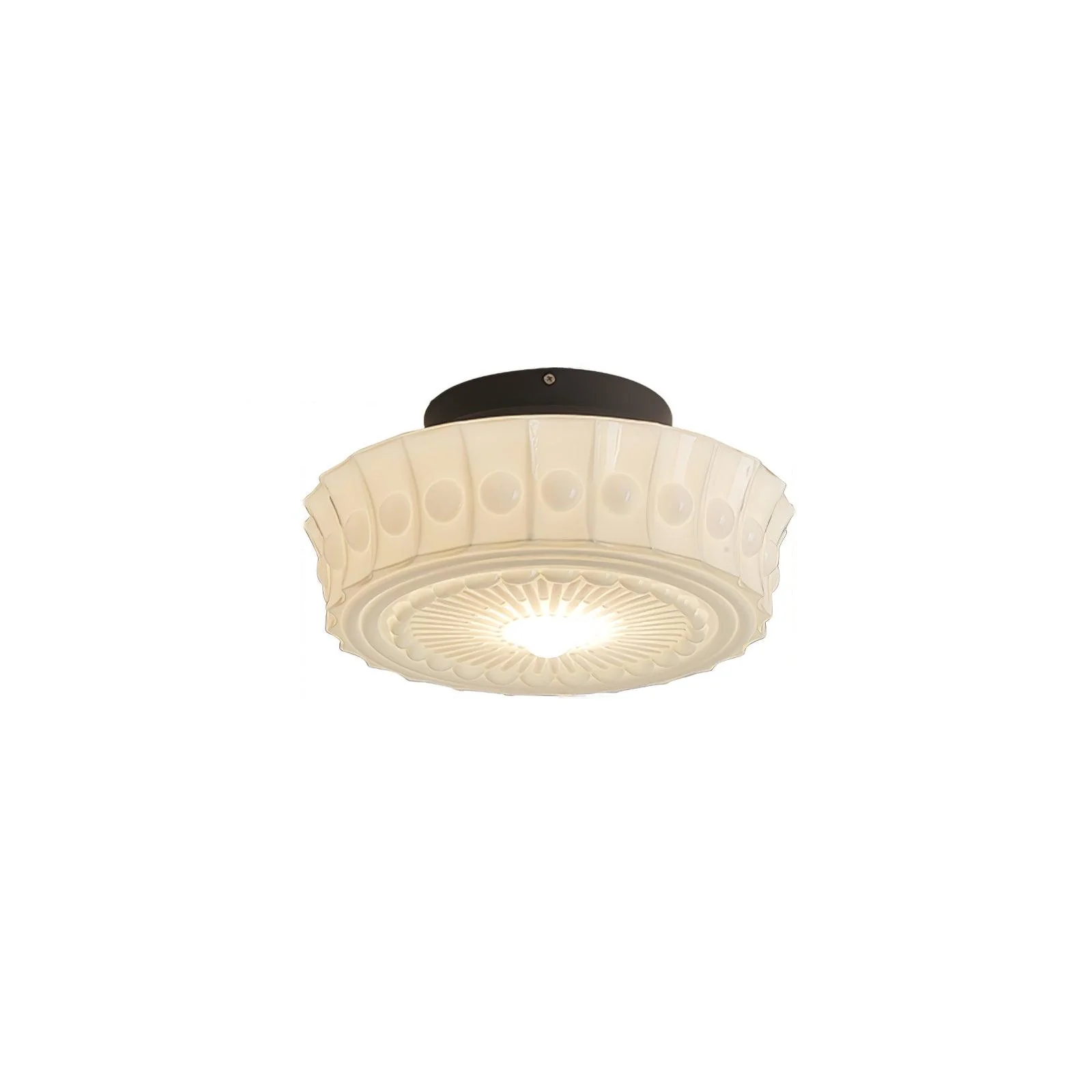Solara Ceiling Lamp White Glass Floral for Living Room - Image 20