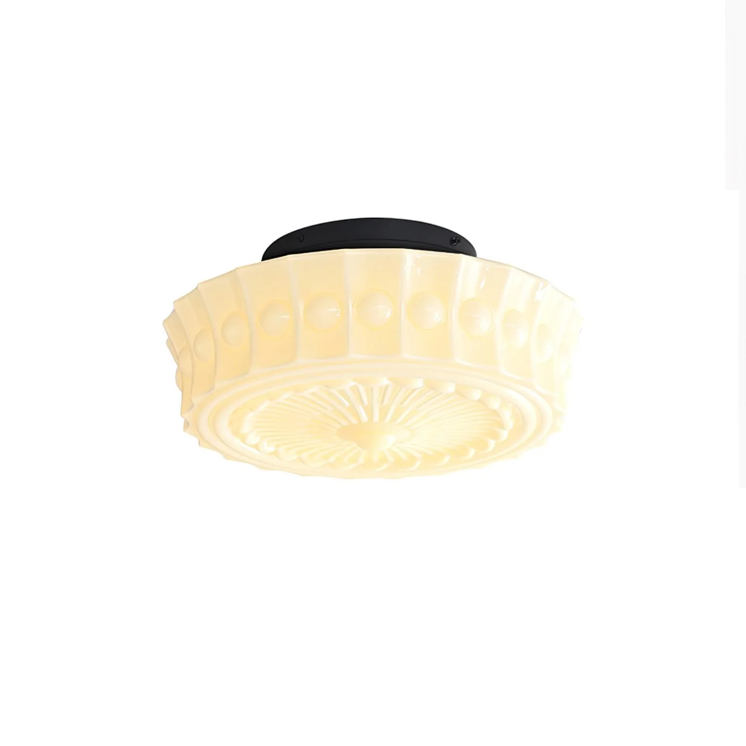 Solara Ceiling Lamp White Glass Floral for Living Room - Image 3