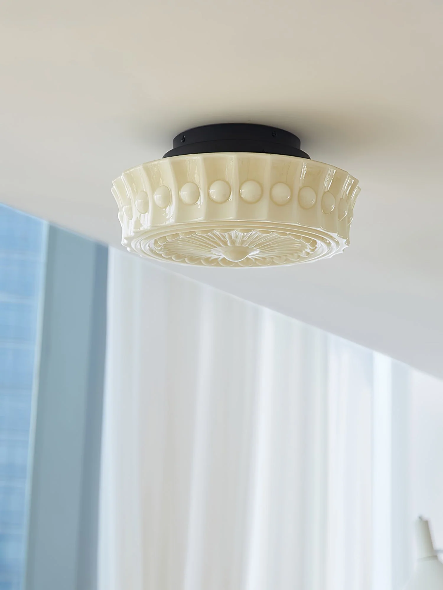 Solara Ceiling Lamp White Glass Floral for Living Room - Image 33