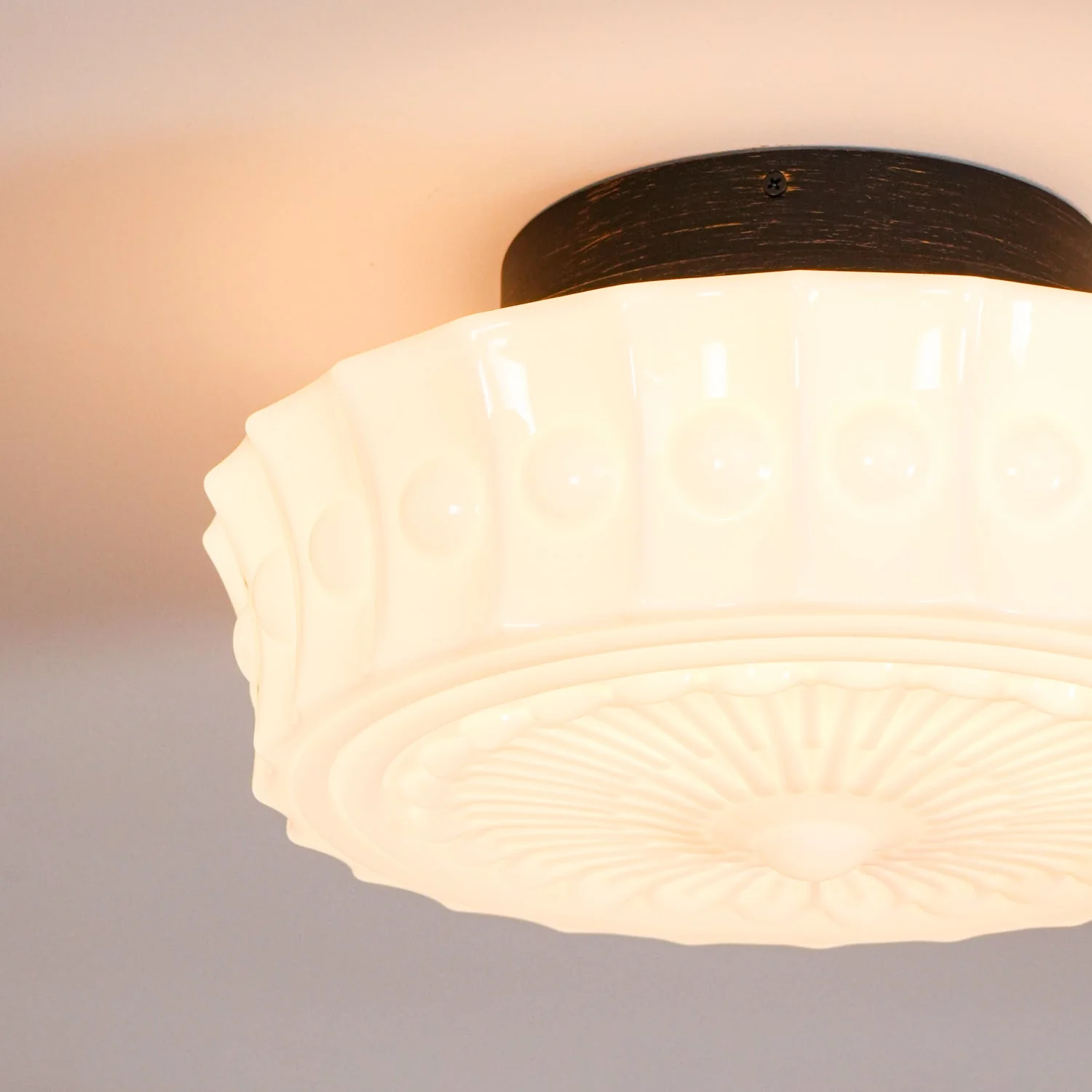 Solara Ceiling Lamp White Glass Floral for Living Room - Image 37
