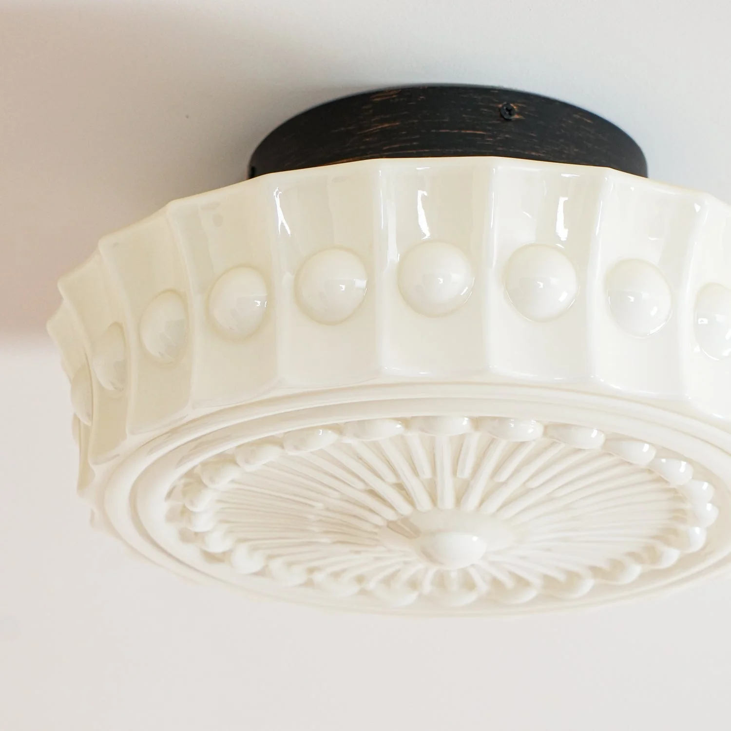 Solara Ceiling Lamp White Glass Floral for Living Room - Image 41