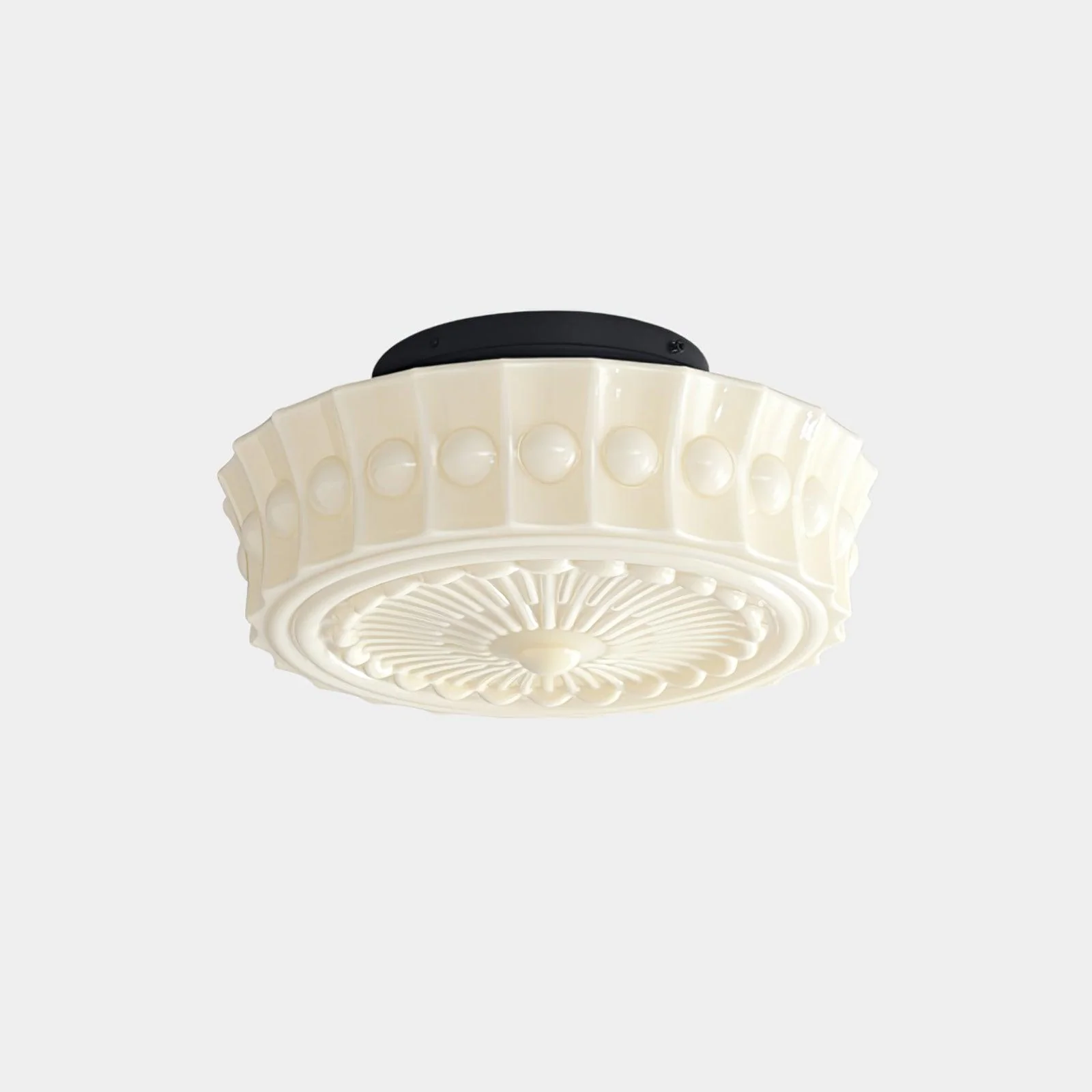 Solara Ceiling Lamp White Glass Floral for Living Room - Image 48