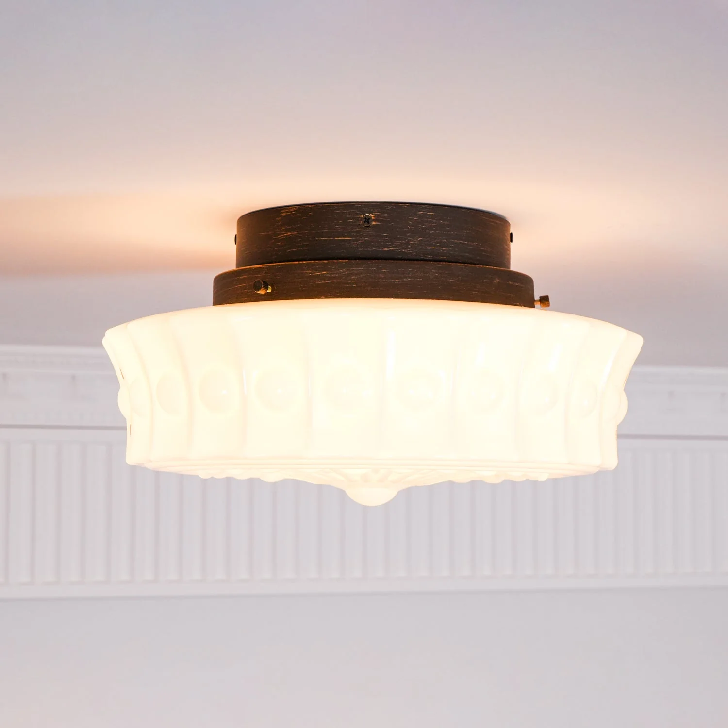 Solara Ceiling Lamp White Glass Floral for Living Room - Image 51