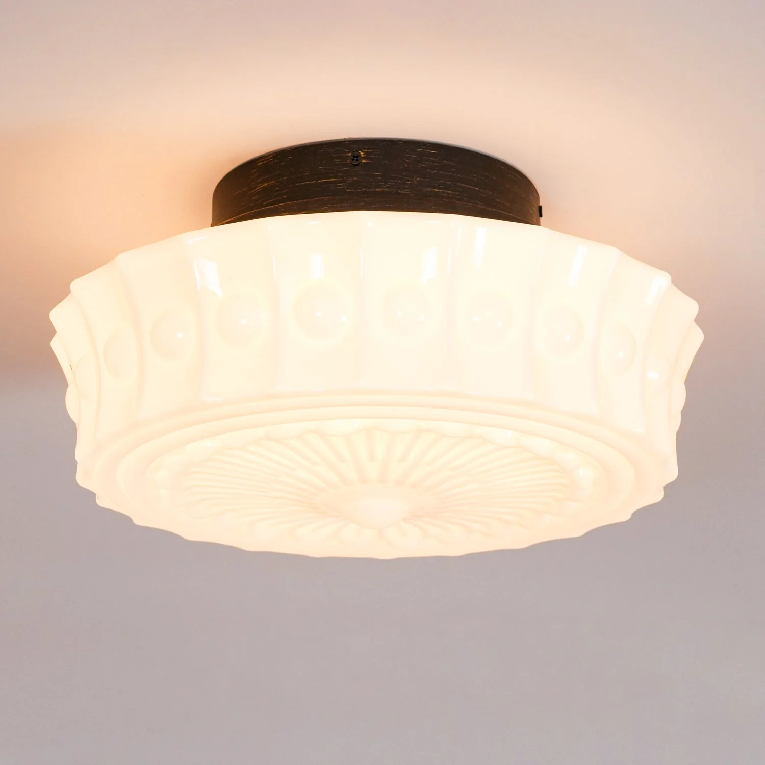 Solara Ceiling Lamp White Glass Floral for Living Room - Image 52