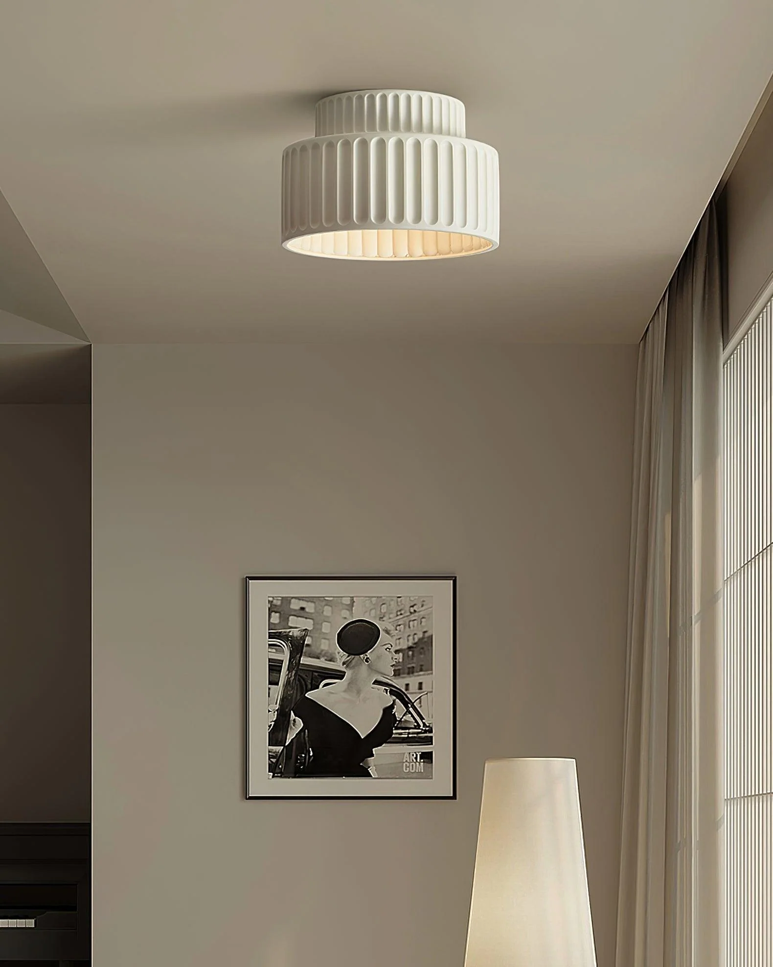 Solara Ceiling Lamp with Pleated Shade - Image 2