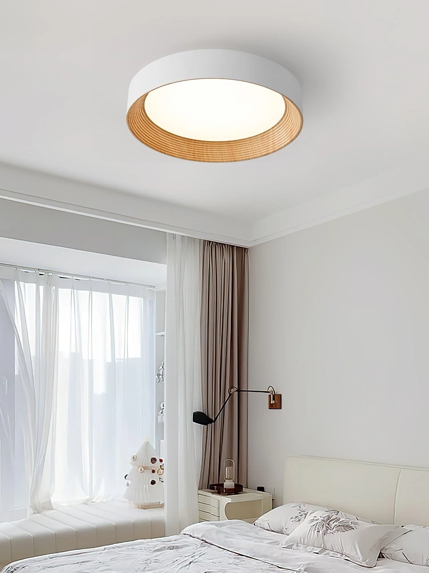 Solara Ceiling Lamp Wood Ring Minimalist Adjustable - Image 12