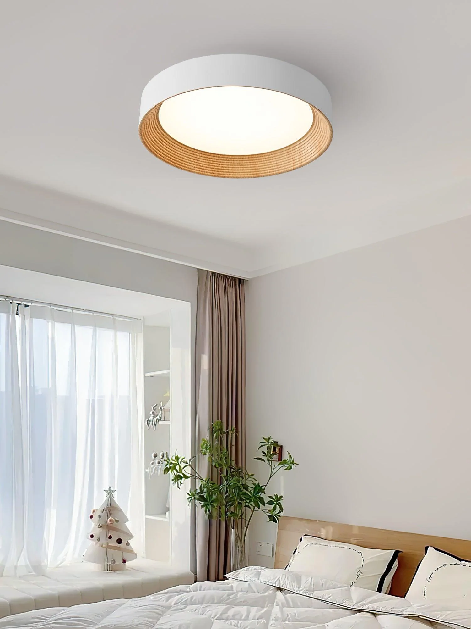 Solara Ceiling Lamp Wood Ring Minimalist Adjustable - Image 16