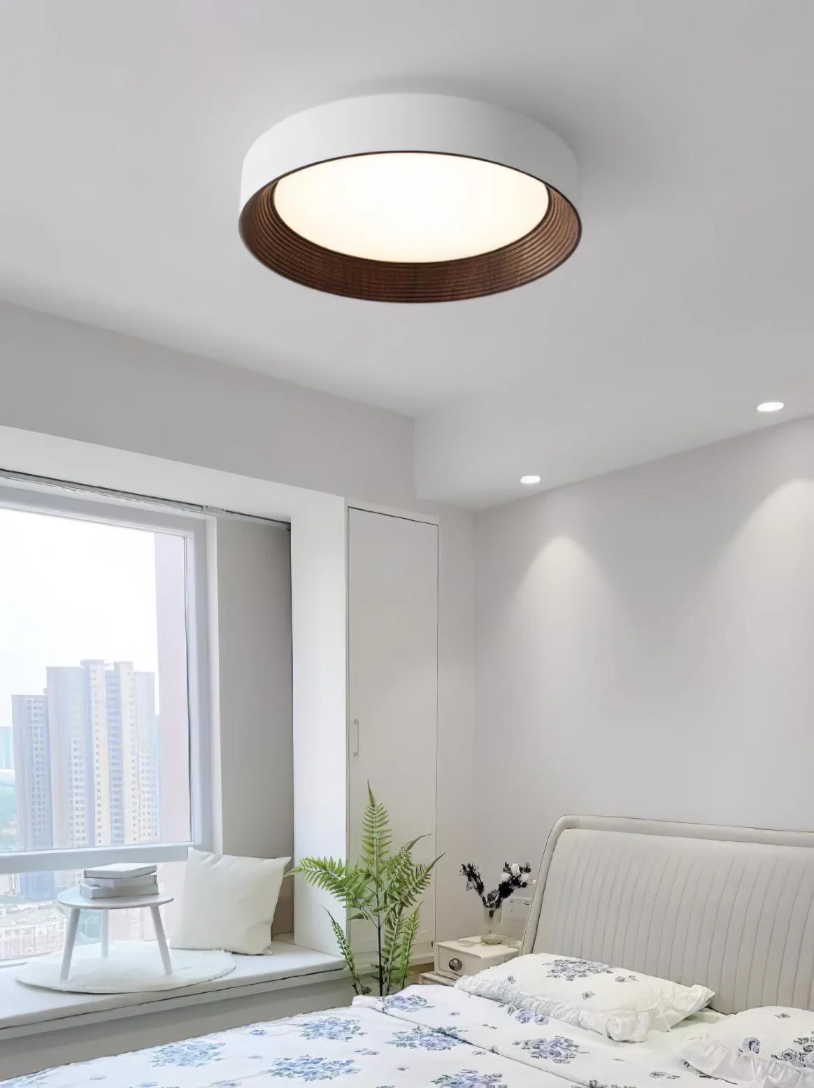 Solara Ceiling Lamp Wood Ring Minimalist Adjustable - Image 27