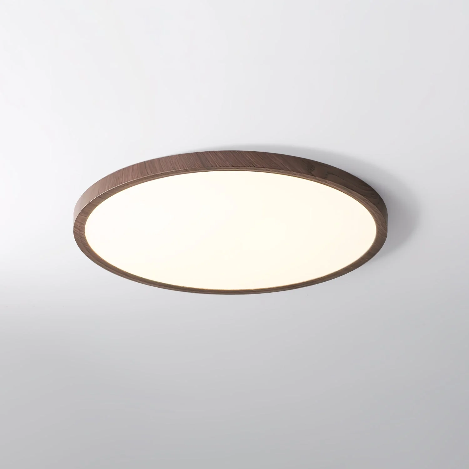 Solara Ceiling Light Thin Round Walnut Look Minimalist - Image 3
