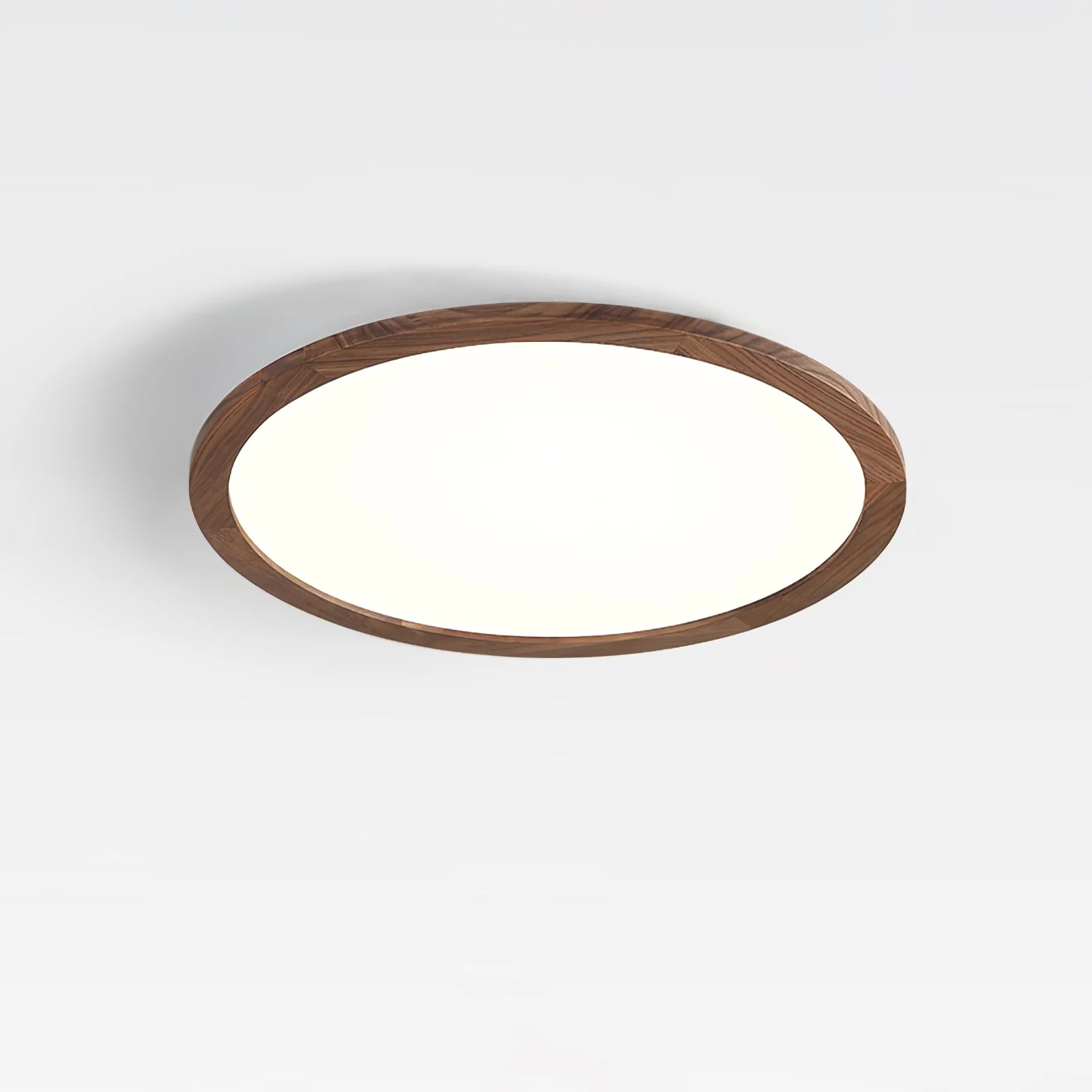 Solara Ceiling Light Thin Round Walnut Look Minimalist - Image 7