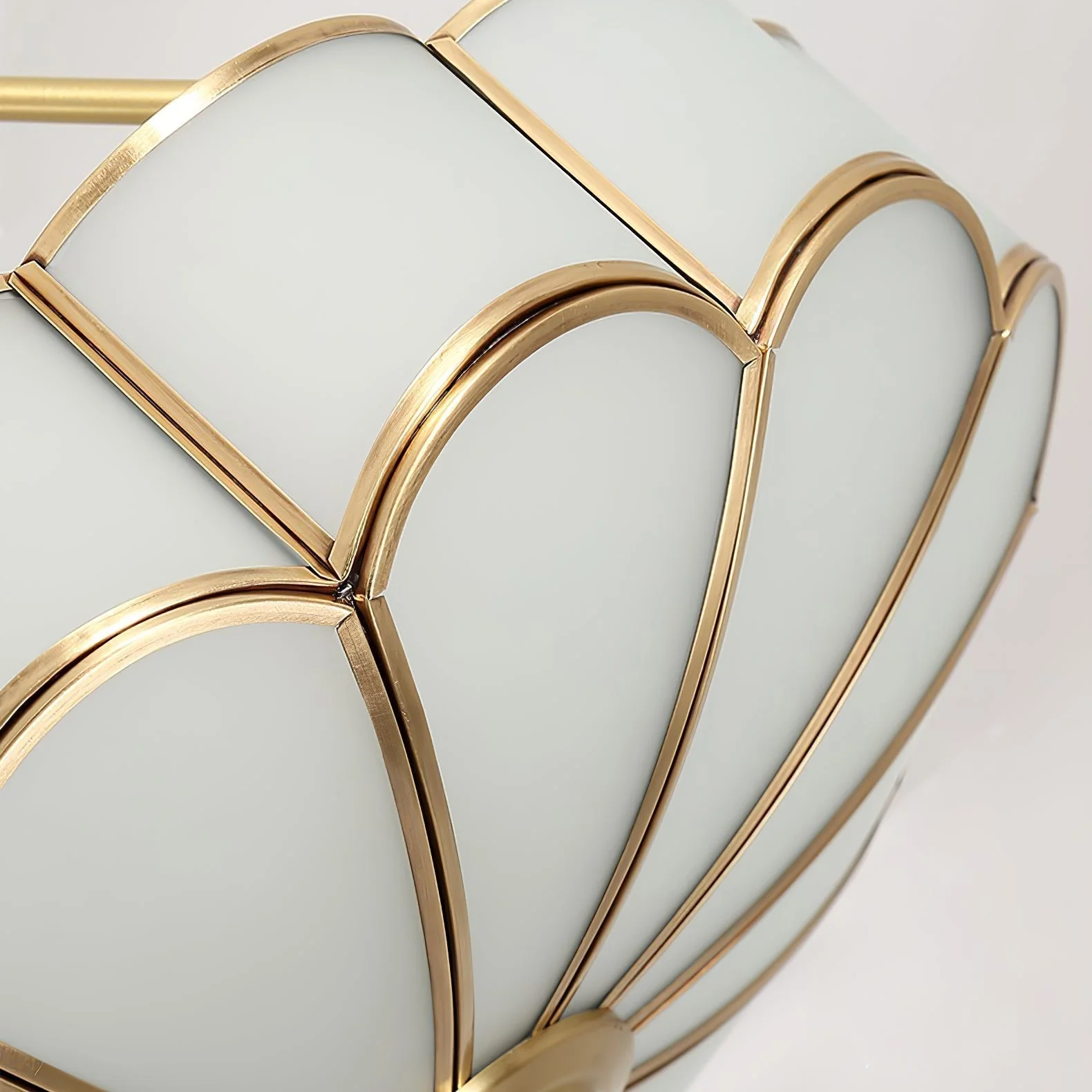 Solara Ceiling Light Frosted Glass Petal Brass Art - Image 25