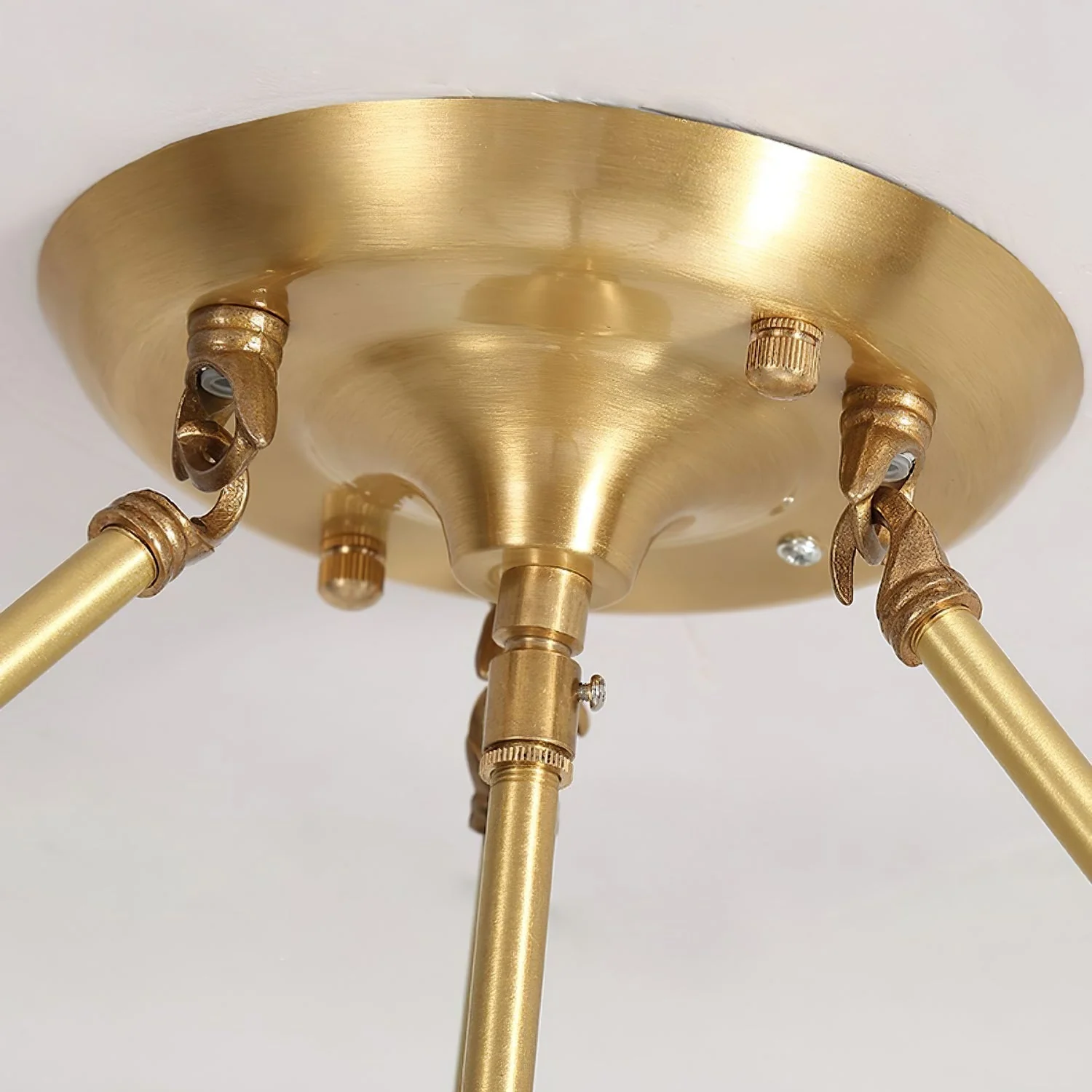Solara Ceiling Light Frosted Glass Petal Brass Art - Image 27