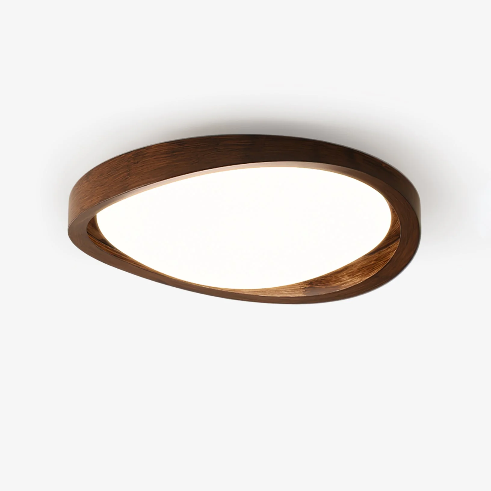 Solara Ceiling Light Walnut Curved Edge Oval Nordic
