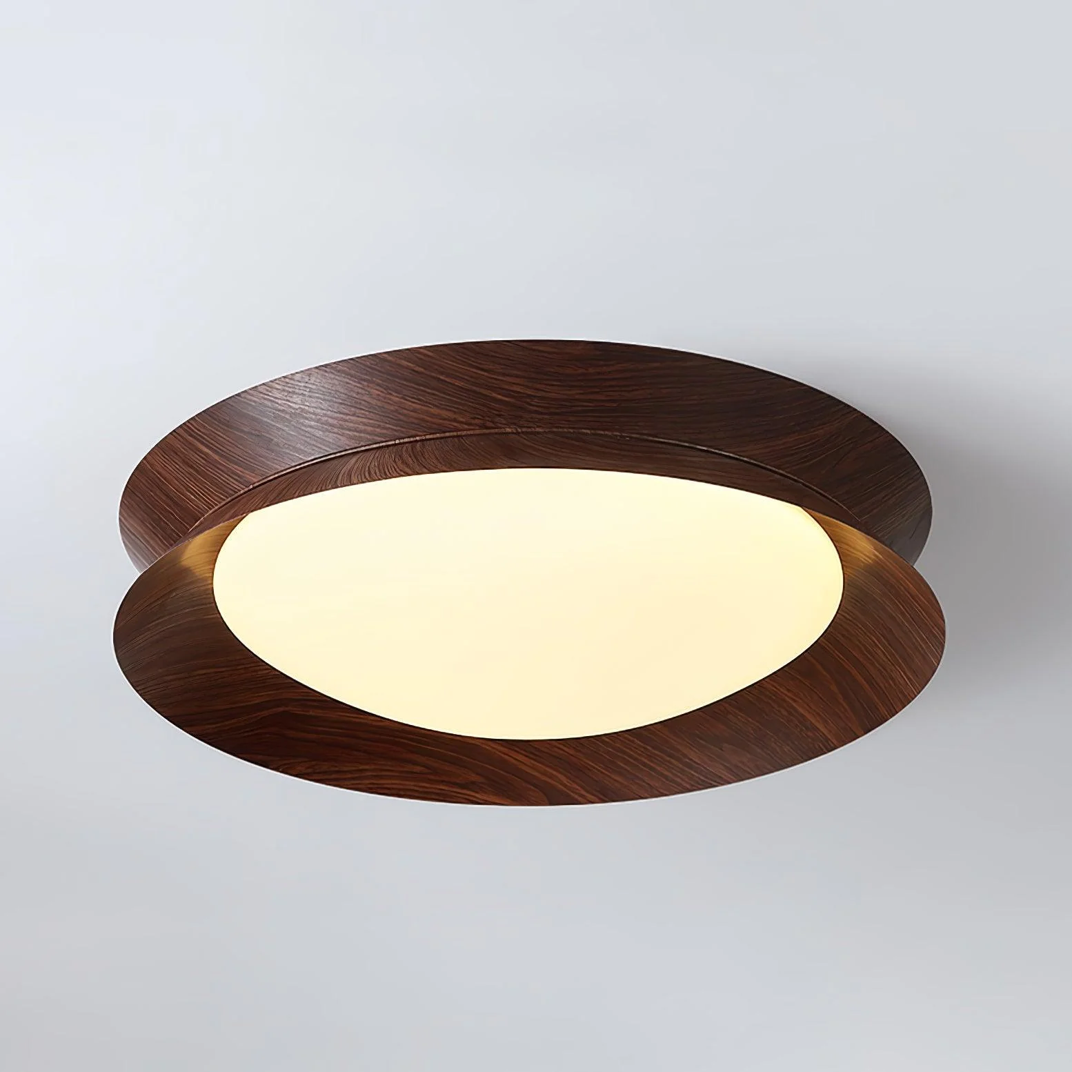 Solara Ceiling Light Wood Ring Double Half Round Nordic - Image 11