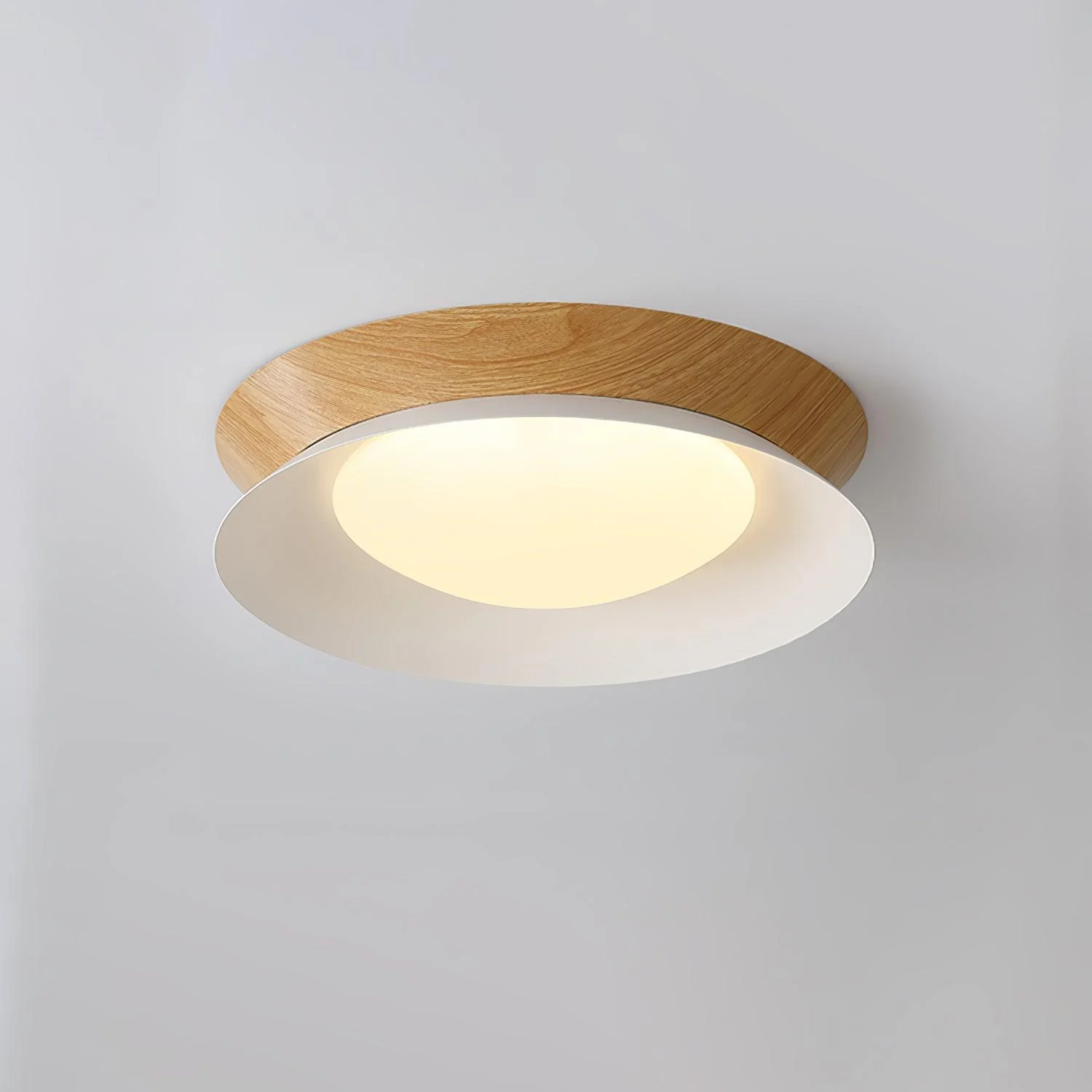 Solara Ceiling Light Wood Ring Double Half Round Nordic - Image 15