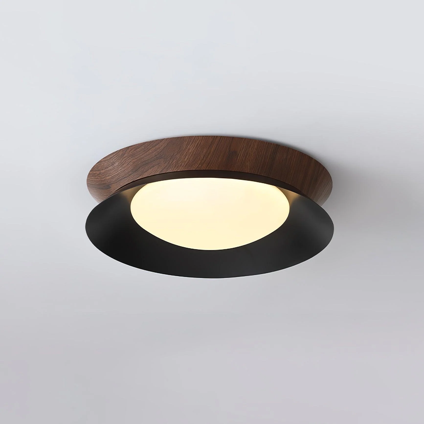 Solara Ceiling Light Wood Ring Double Half Round Nordic - Image 20