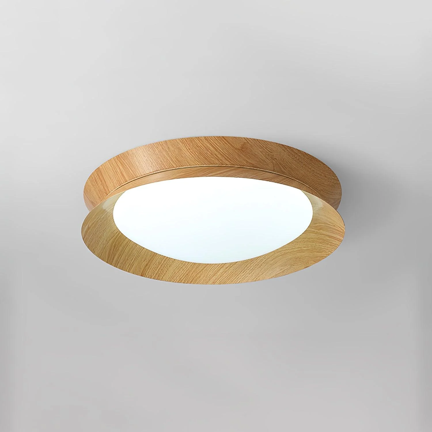 Solara Ceiling Light Wood Ring Double Half Round Nordic - Image 24