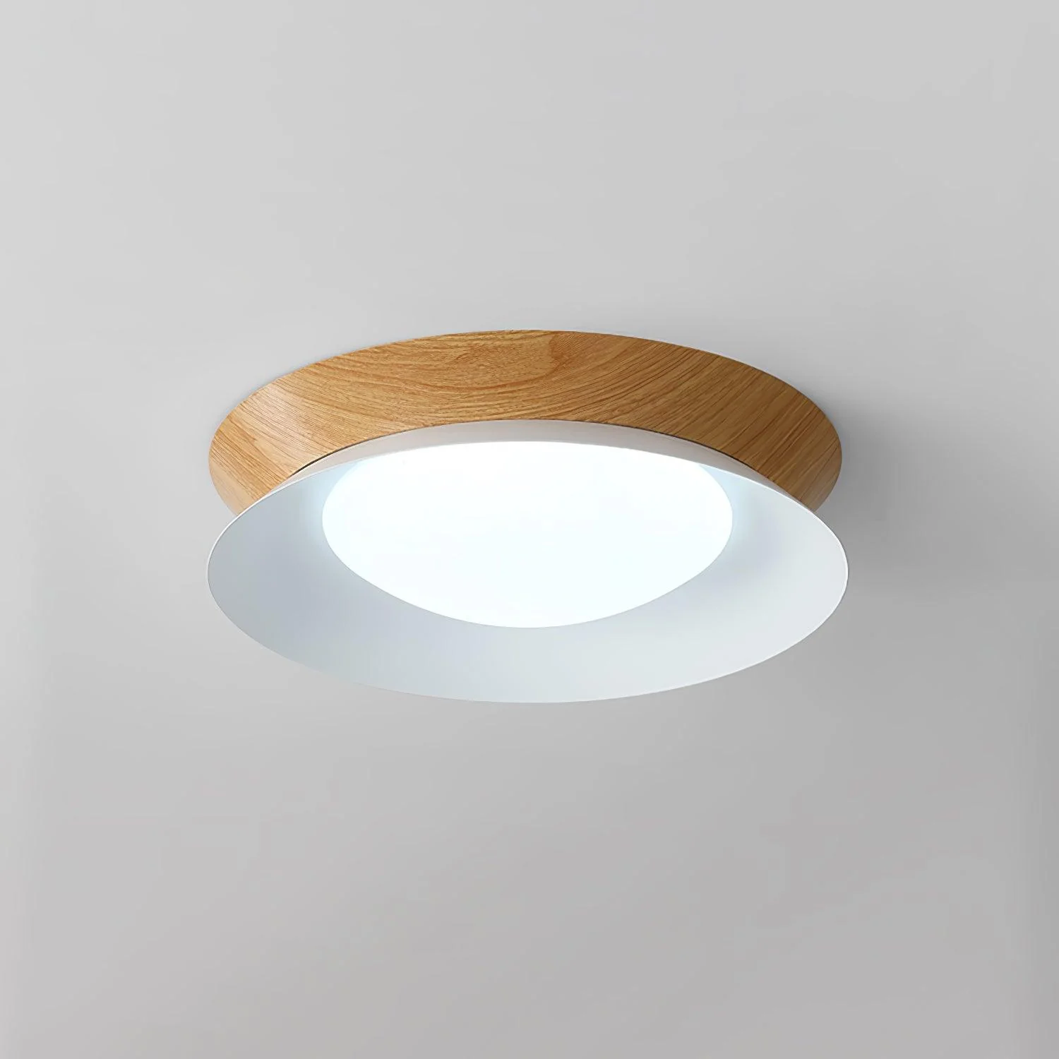 Solara Ceiling Light Wood Ring Double Half Round Nordic - Image 29
