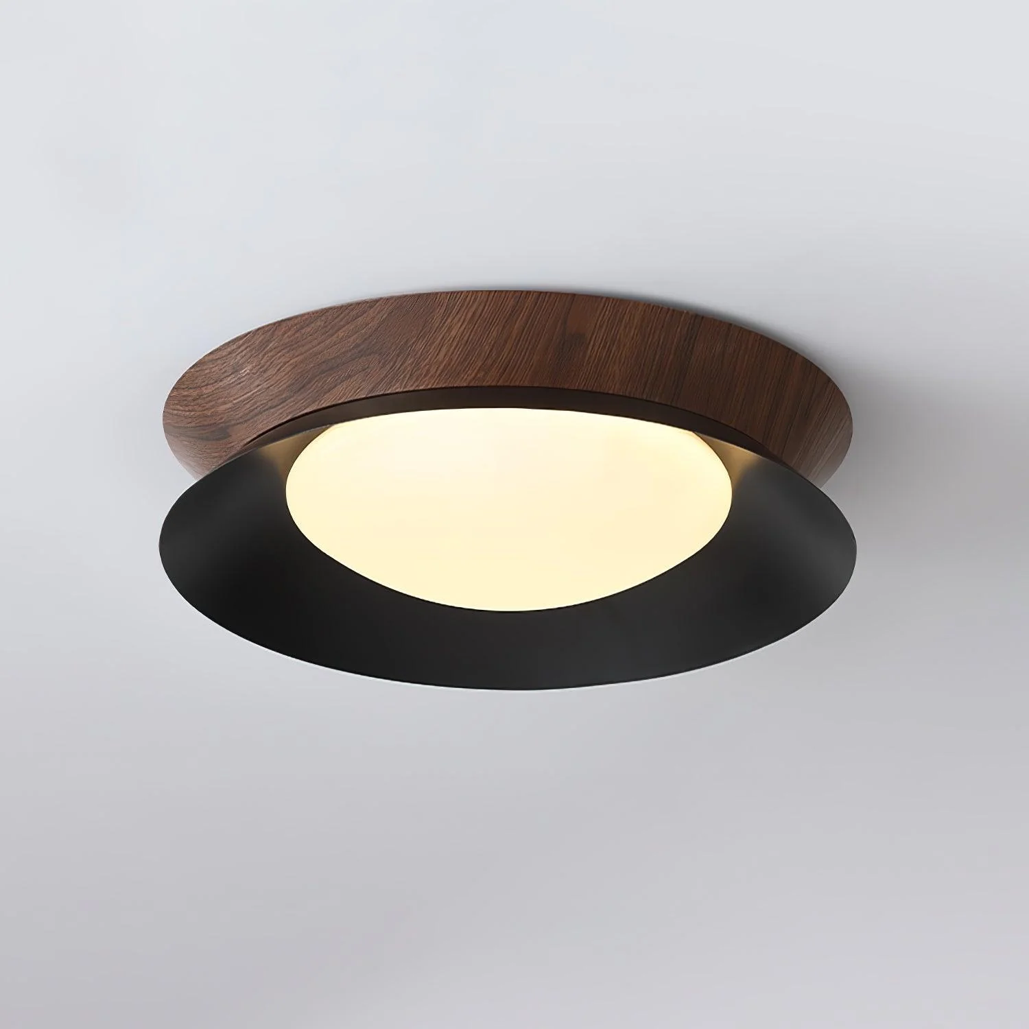 Solara Ceiling Light Wood Ring Double Half Round Nordic - Image 31