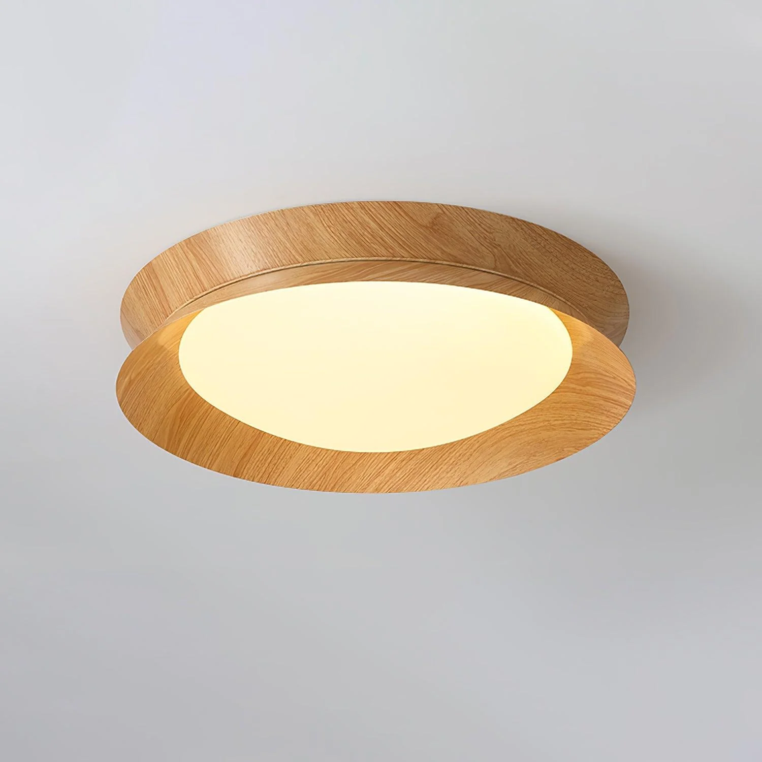 Solara Ceiling Light Wood Ring Double Half Round Nordic - Image 34