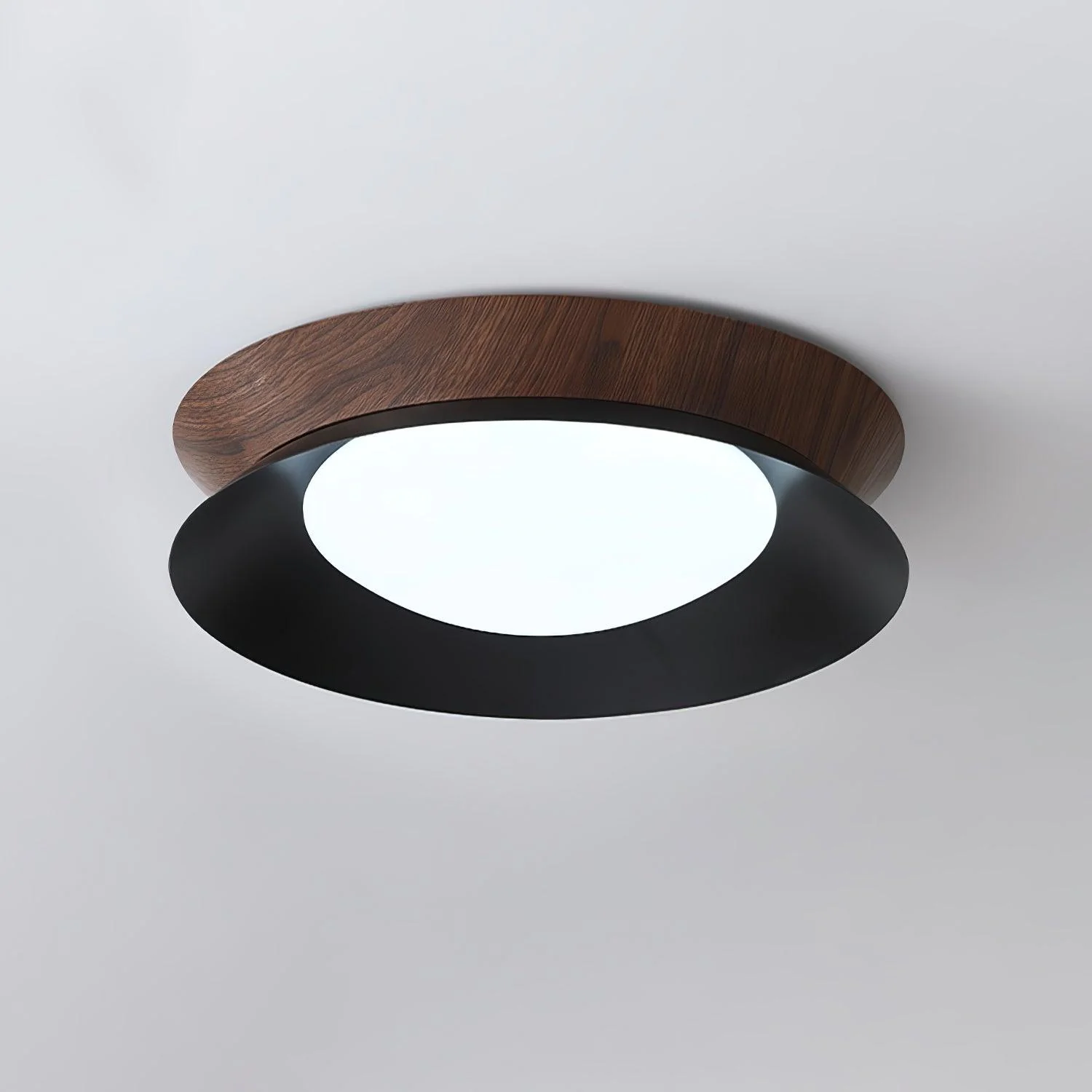 Solara Ceiling Light Wood Ring Double Half Round Nordic - Image 37