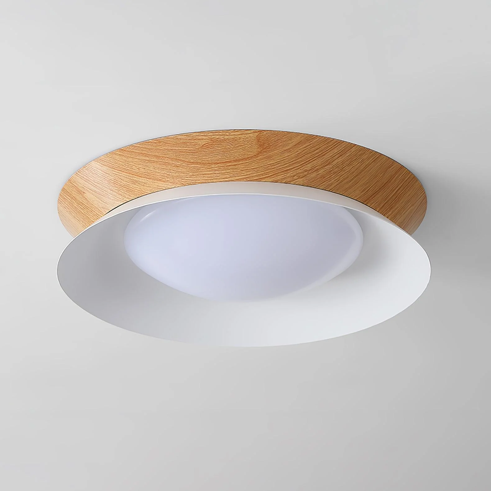 Solara Ceiling Light Wood Ring Double Half Round Nordic - Image 43
