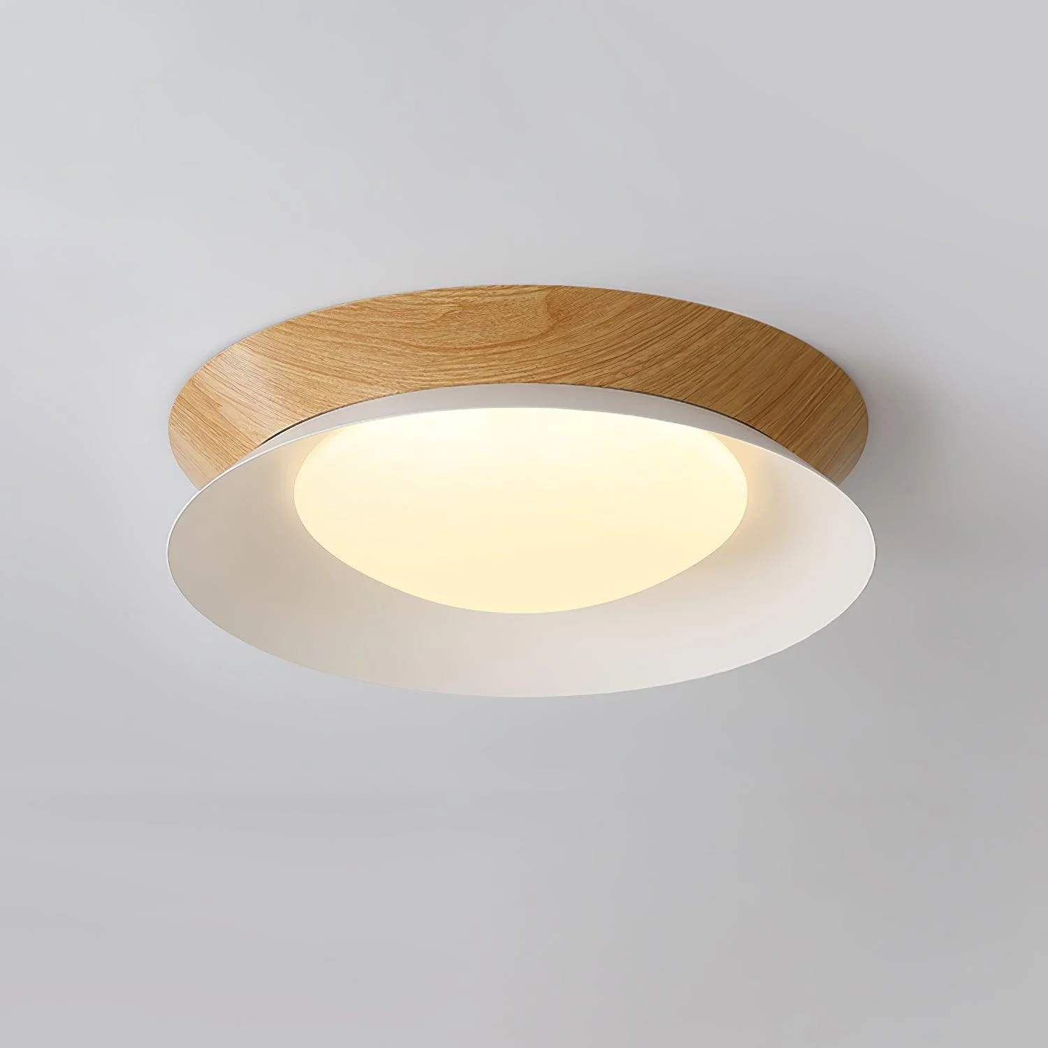 Solara Ceiling Light Wood Ring Double Half Round Nordic - Image 45