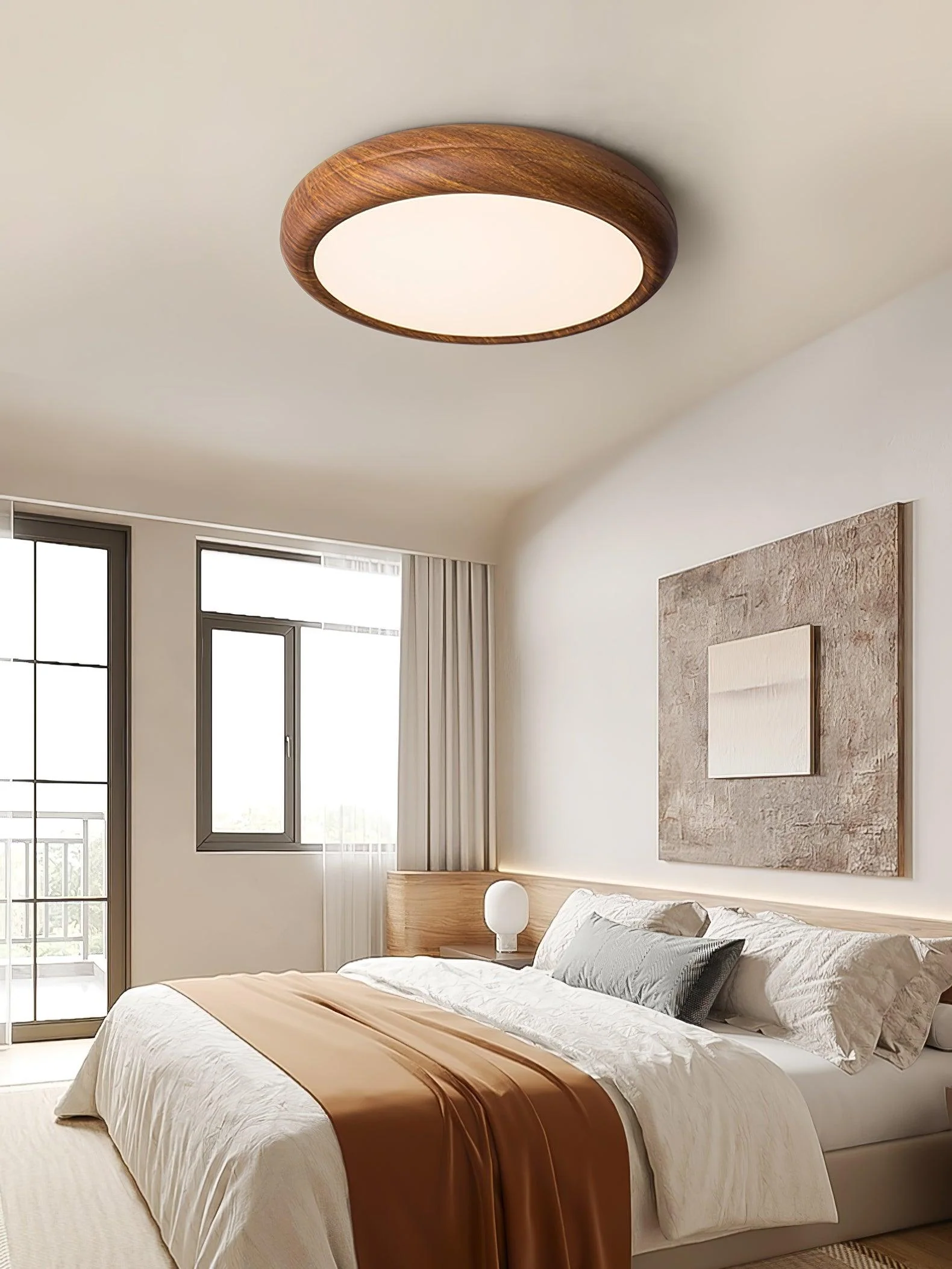 Solara Ceiling Light Woodgrain Round - Image 29