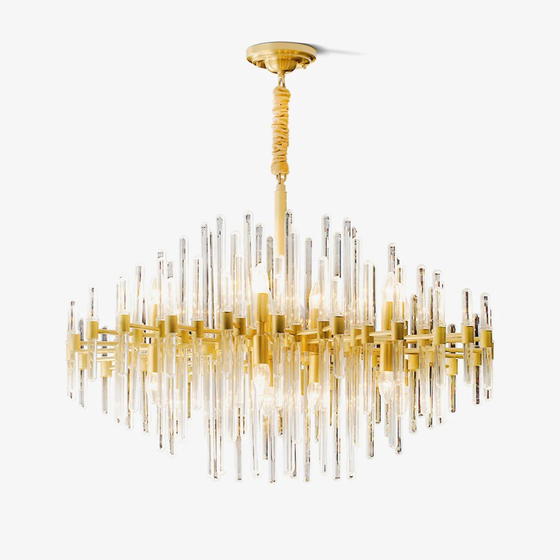Solara Chandelier Antique Brass Starburst