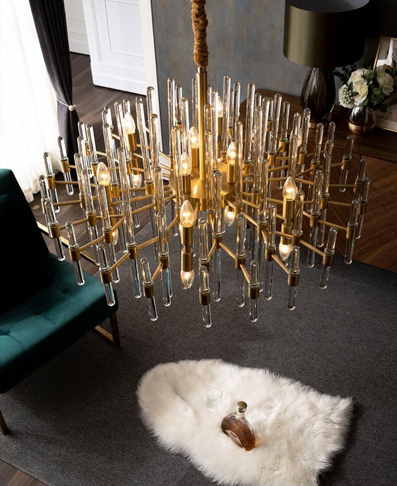 Solara Chandelier Antique Brass Starburst - Image 11