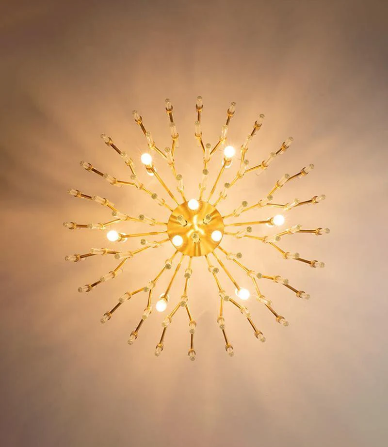 Solara Chandelier Antique Brass Starburst - Image 17
