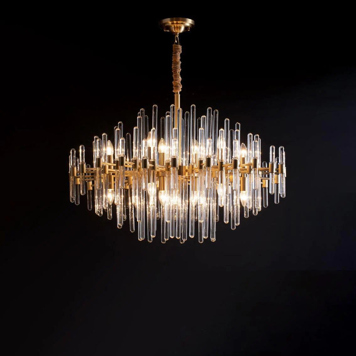 Solara Chandelier Antique Brass Starburst - Image 29