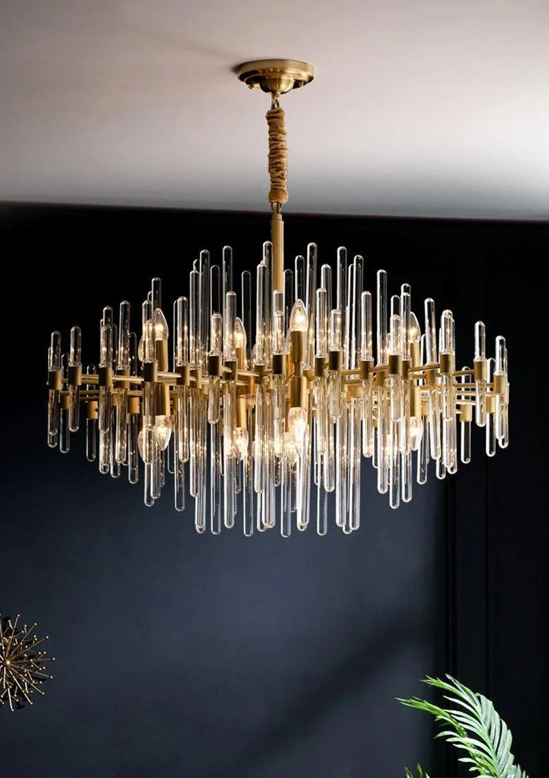 Solara Chandelier Antique Brass Starburst - Image 3