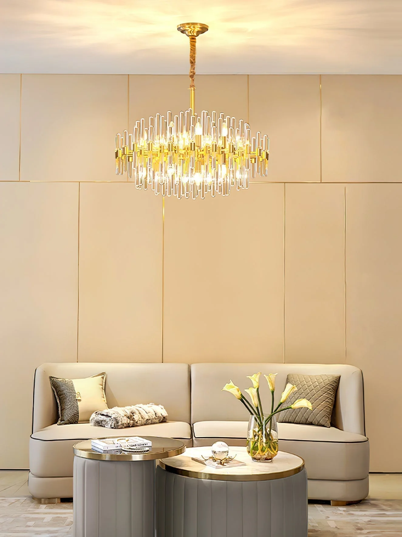 Solara Chandelier Antique Brass Starburst - Image 39