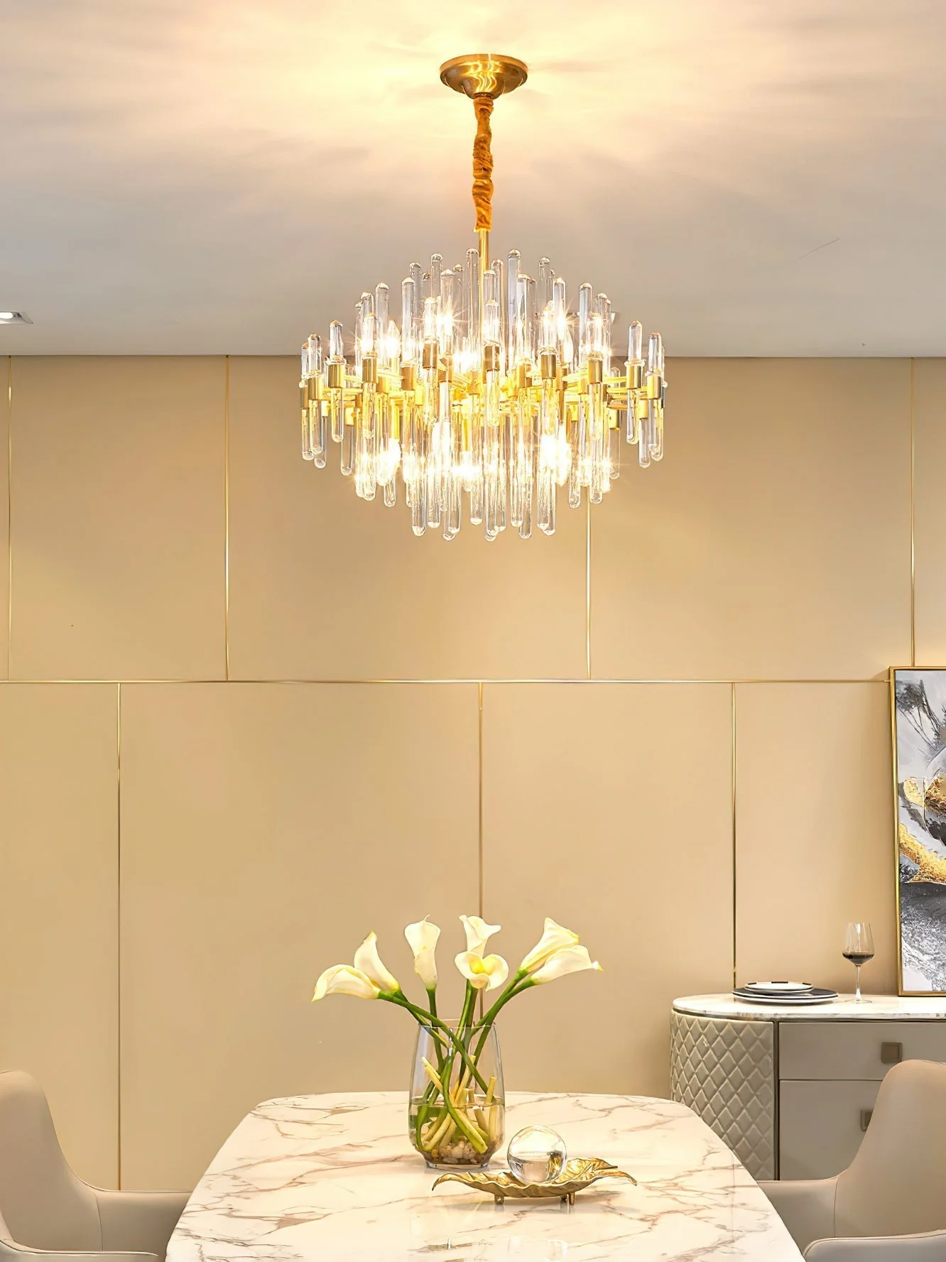 Solara Chandelier Antique Brass Starburst - Image 43