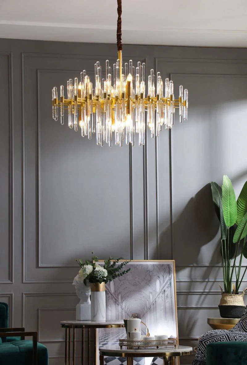 Solara Chandelier Antique Brass Starburst - Image 45